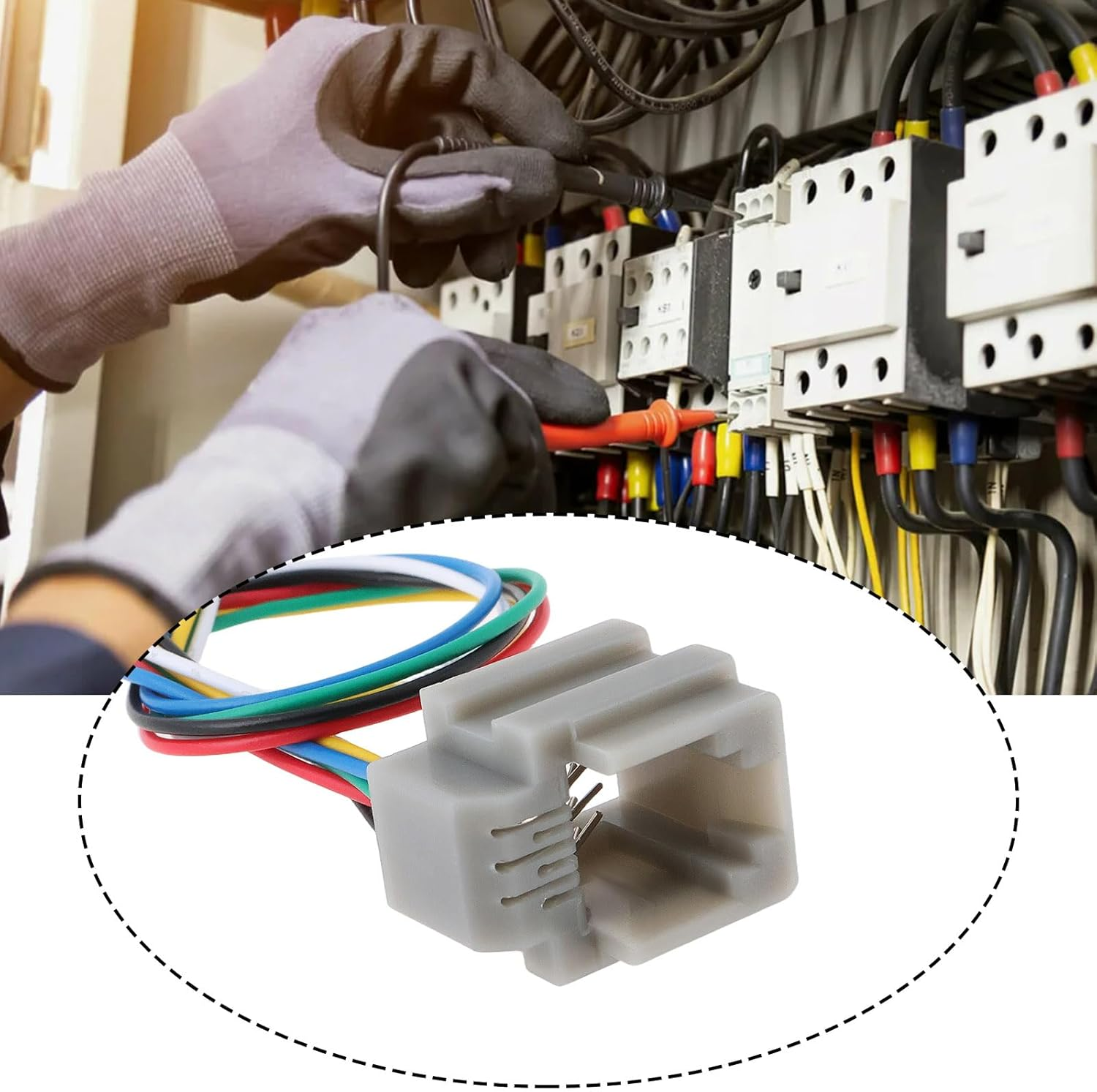 VGOL 4PCS Modular Panel Socket 6P6C with Connecting Wires for Connection of Communication Equipment Electronic Equipment image number 4