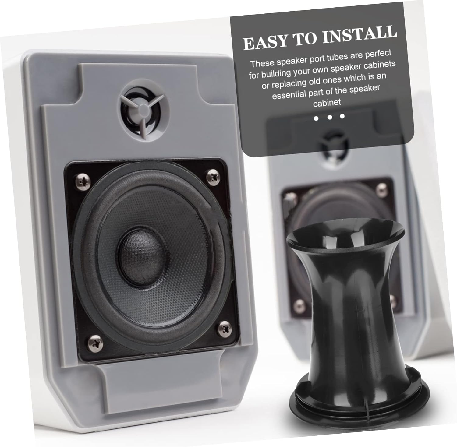 CHICAMPERA 8Pcs Speaker Accessories Plastic Subwoofer Port Tube Woofer Box Port Tube Replacement for Speaker Spikes Pads image number 5