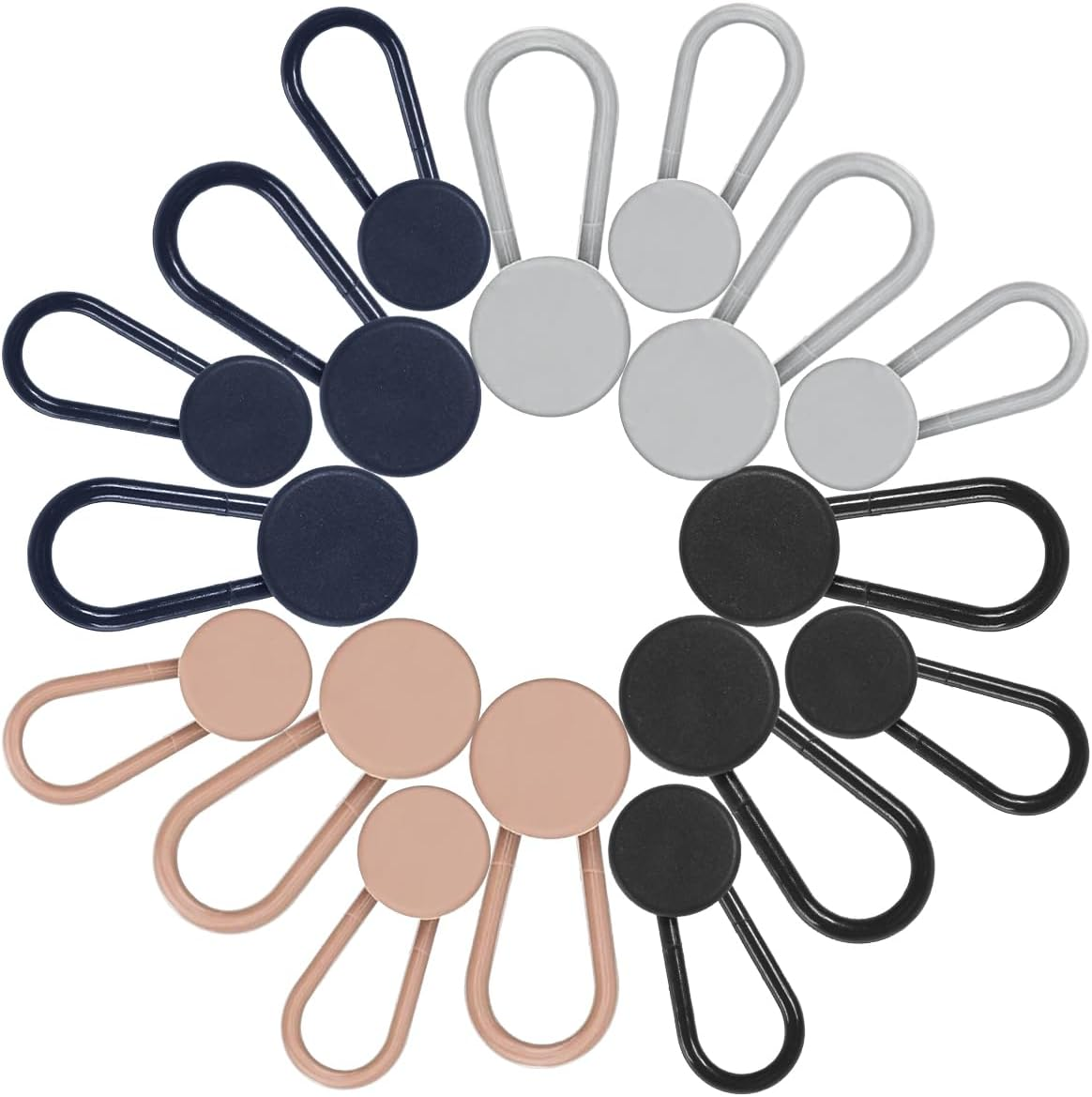 16 PCS Button Extenders for Jeans,Pants Waist Button Extender for Women Men,4 Colors Pant Waistband Expander, Ceryvop Pants Waist Extension 1-1.4 Inches image number 5