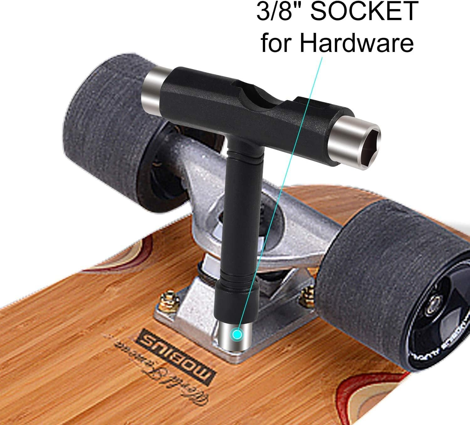 All-In-One Skate Tools - Multi-Function Portable Skateboard T Tool Accessory with T-Type Allen Key and L-Type Phillips Head Wrench Screwdriver image number 1