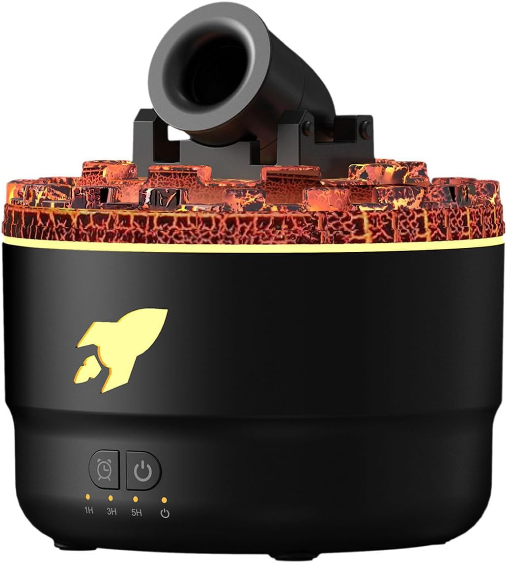 Cannon Humidifiers with Timer for Bedroom, Cannon Blast Aromatherapy Humidifier Diffuser, Essential Oil Aromatherapy Machine with Colorful LED Lights, Small Home Desktop (White)