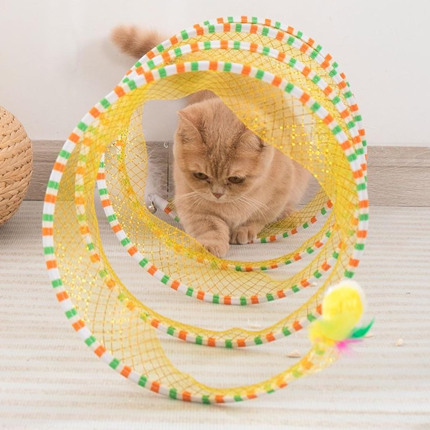 Spiral Cat Tunnel Toy, Nteractive Cat Tunnel Toy for Indoor Use, S Type Cat Tunnel Toy, Spiral Cat Tunnel, Foldable Cat Tunnel Tube image number 2