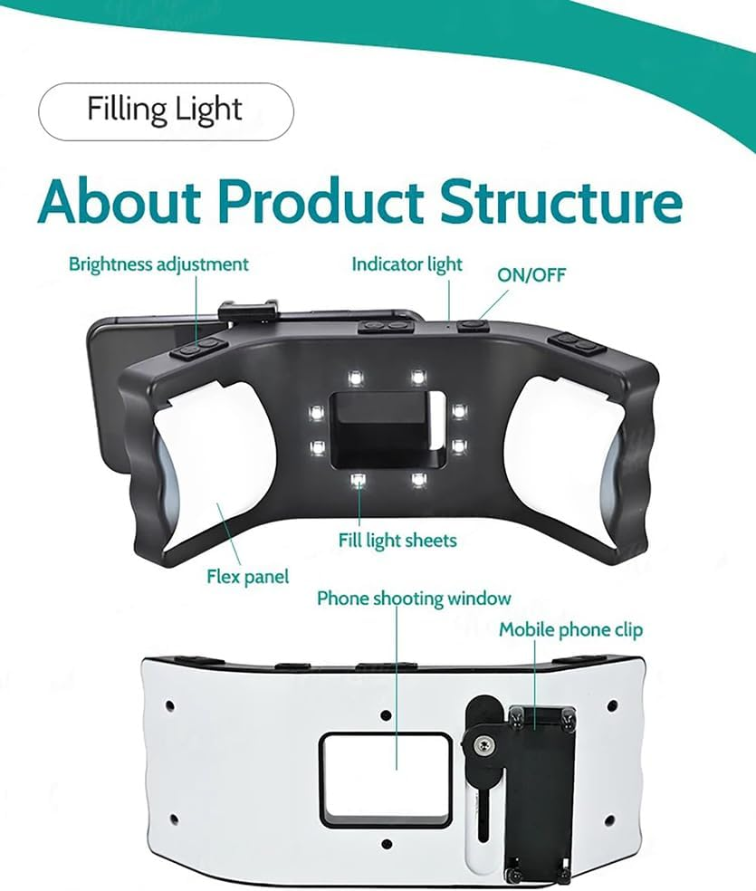 SUZLAZYR Mobile Dental Photography Light, Dentistry LED Oral Filling Light with 20 Lamp Beads, 6000-6500K Adjustable, Dental Photography Aid Kit for Home Salon image number 1