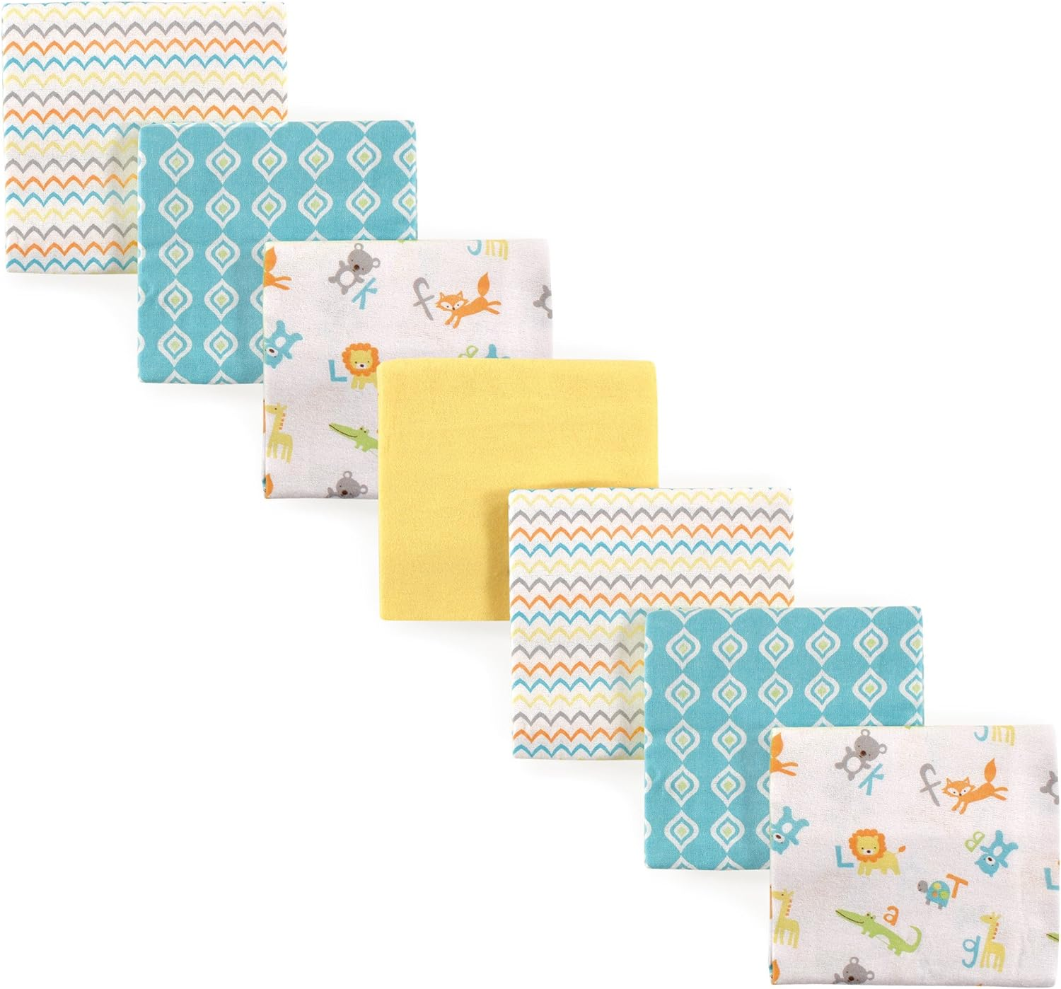 Luvable Friends Unisex Baby Cotton Flannel Receiving Blankets, Birdies 7-Pack, One Size