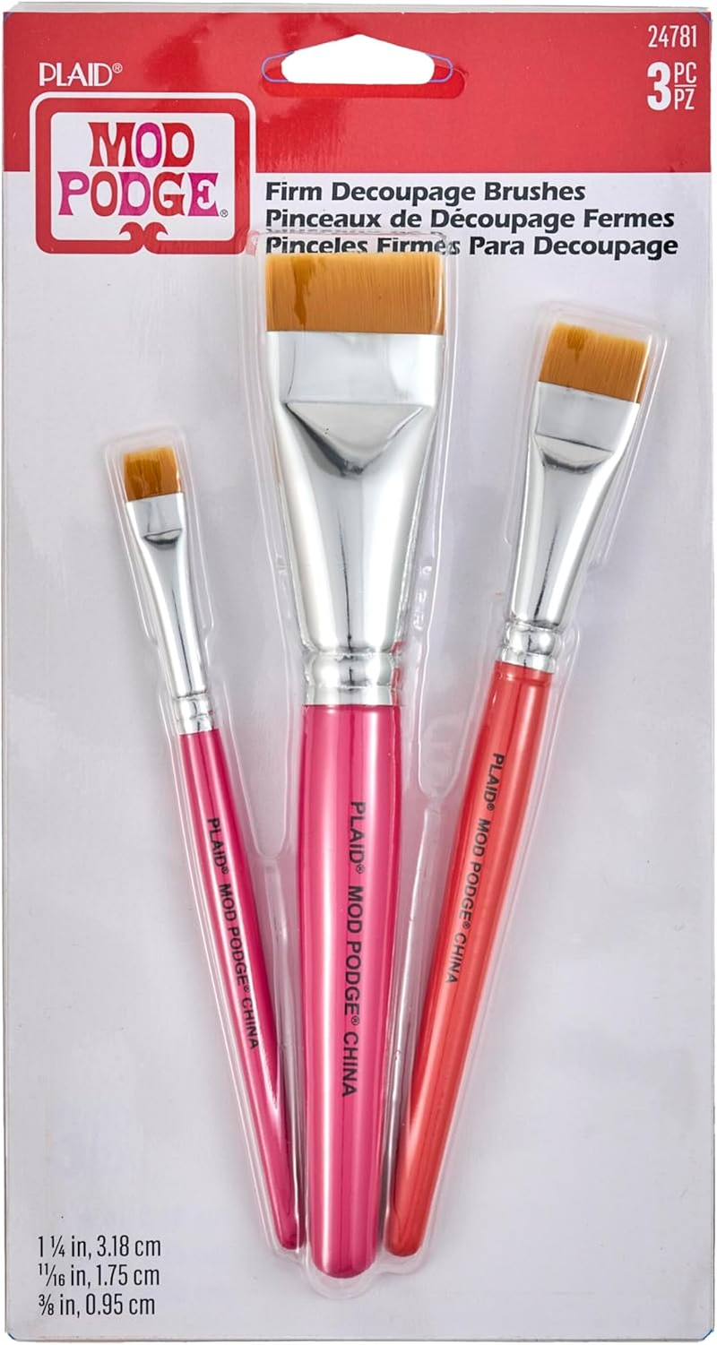 Mod Podge 10615 3 Piece Short Handle Brush Set image number 1