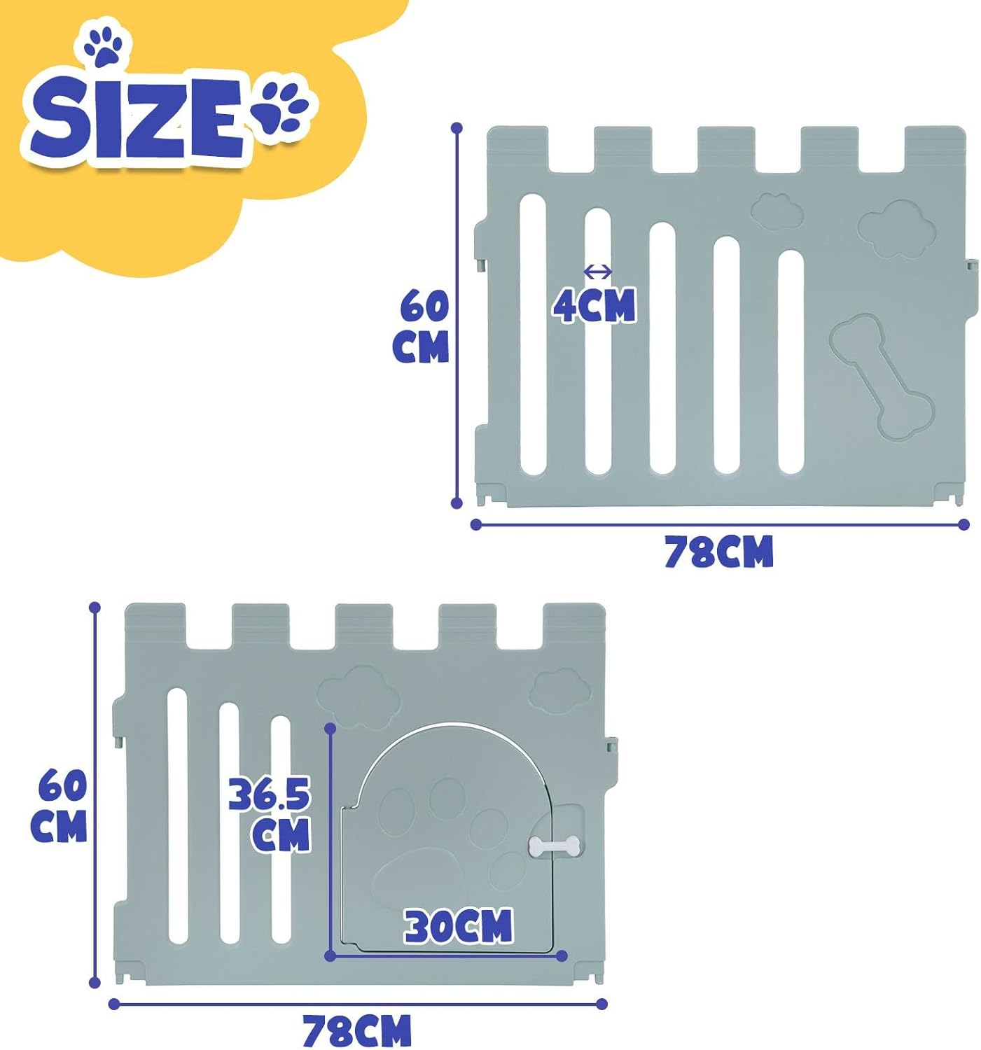 Pet Scene Whelping Box Portable Dog Crate Pet Pen Cage Puppy Cat Enclosure Playpen Exercise Indoor Outdoor Pet Kennel Plastic Green,154X78X60Cm image number 4