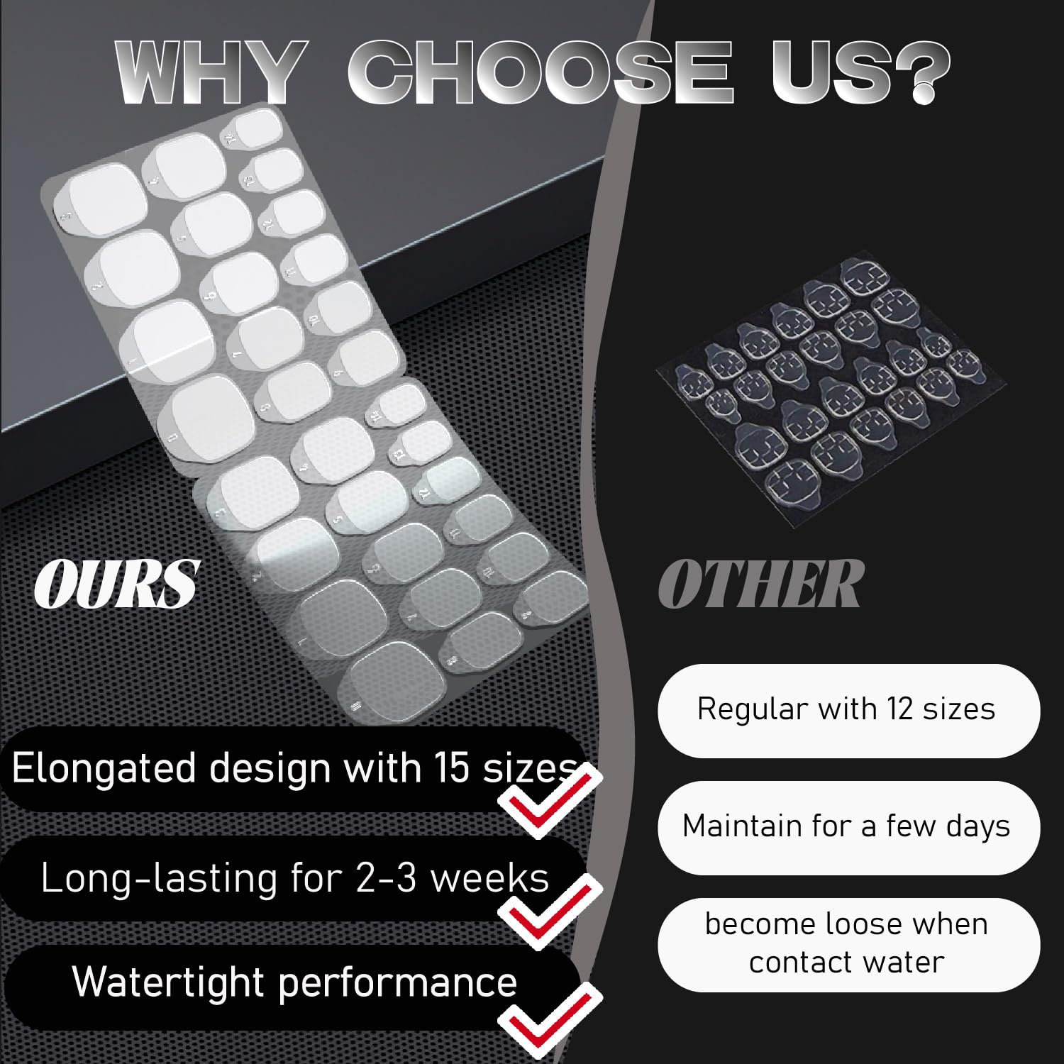 Jolly Snaps 2025Upgrade High Level of Nail Adhesive Tab with 600Pcs Nail Glue Stickers, Watertight and Elongated Design Fits Most Nail Bed for Gluing Press on Nail,Perfect for Long Nails