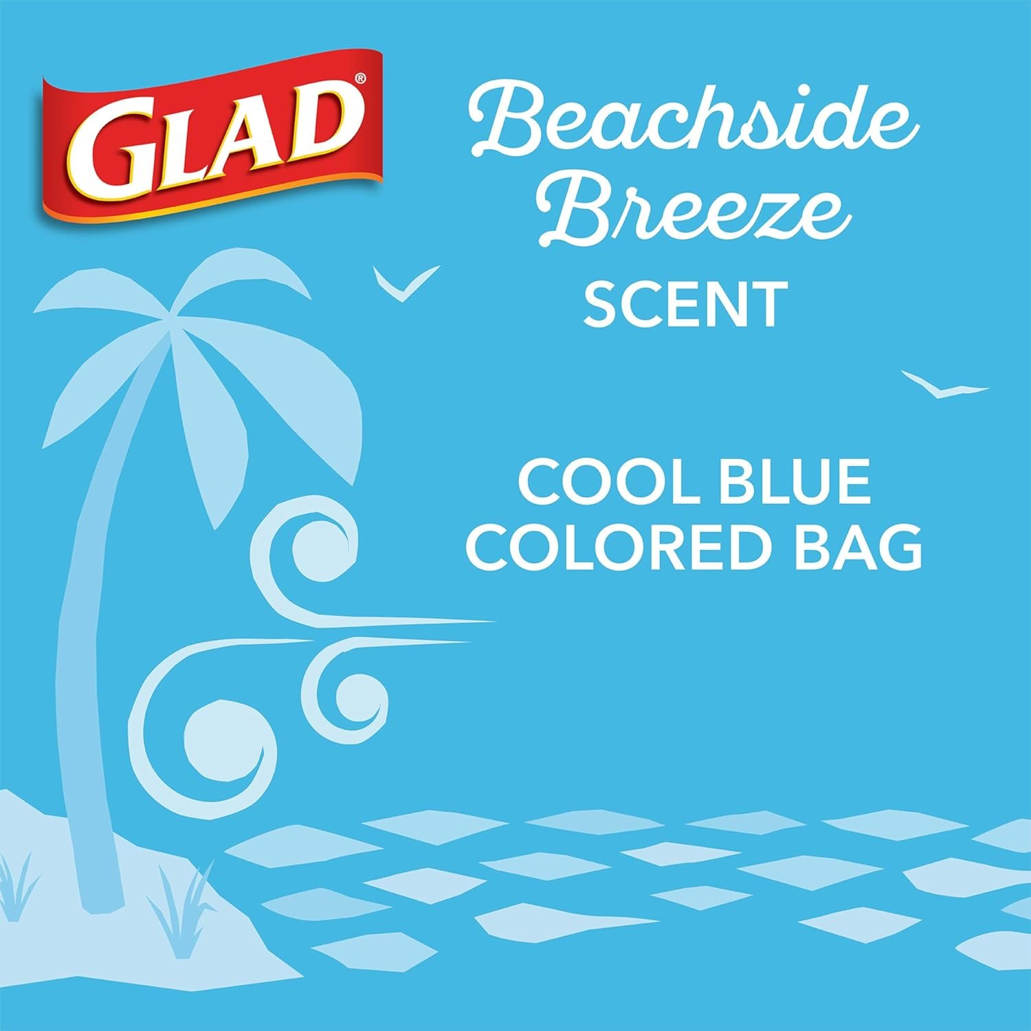 Glad Odorshield Small Drawstring Trash Bags - Febreze Beachside Breeze - 4 Gallon - 80 Count image number 3
