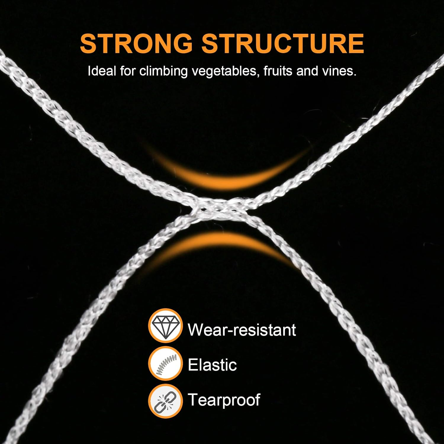 Betybedy 5 X 15FT Trellis Netting, Heavy-Duty Polyester Plant Trellis Netting, Square Mesh Net for Climbing Plant, Fruits, Vegetables, Vines, Grow Tents (1 Pack, White) image number 4