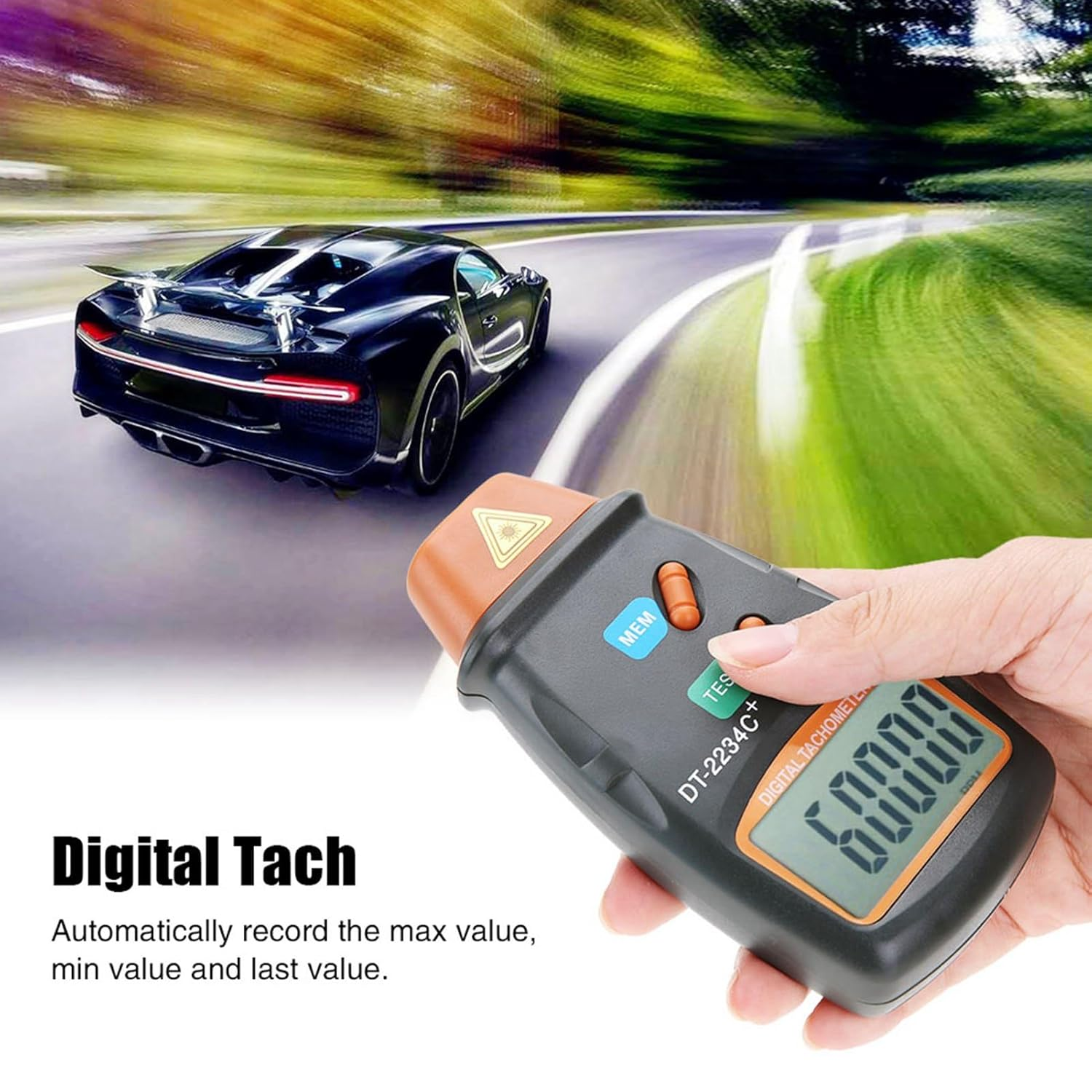 LCD Photo Digital Tachometer, Digital Tachometer, Mini ABS Plastic RPM Meter DT-2234C+ for Motor Wheel Field, Car Lathe image number 4