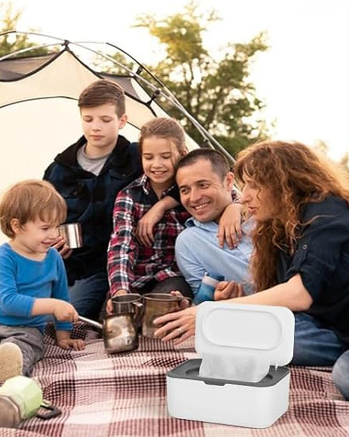 Wipes Dispenser, Wipes Case for Adult, Refillable Wipe Container, Easy Open and Close（Ash Gray） image number 5