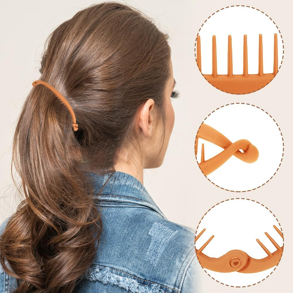 XFSRG Pack of 7 Women'S Oval Banana Comb Twist Clip Pluggable Hair Clips Simple and Refined Elegant Hair Accessories image number 1