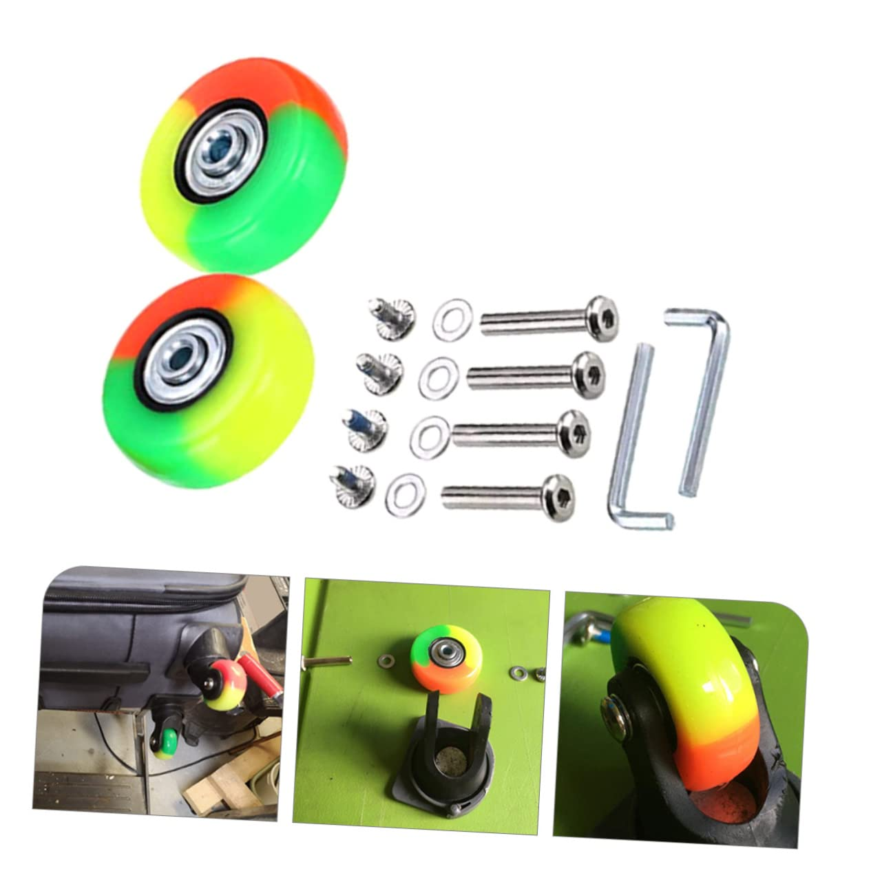 CORHAD 2Sets Luggage Suitcase Replacement Wheels Rubber Swivel Caster Wheels for Luggage Case image number 2