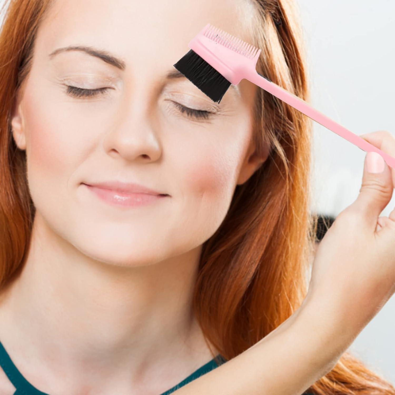 2Pcs Hair Edge Brush,Hair Edge Control Brush,2 Colors Double Sided Control Hair Brushes,2 in 1 Hair Edge Control Brush,Dual Ended Hair Comb Brush for Eyelash Combs Hairstyling Eyebrow Brushes image number 3