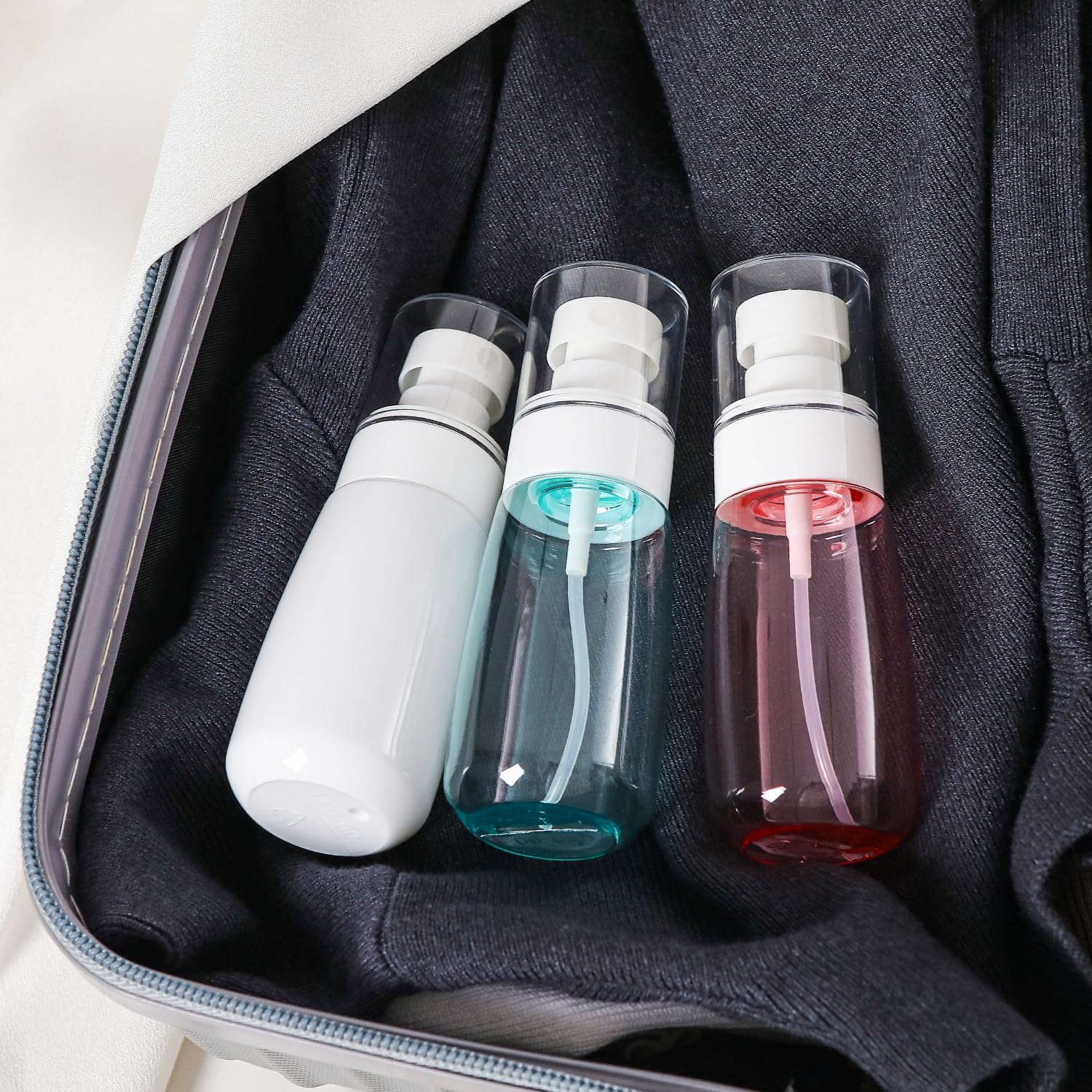 DILUSILK 3 Pack 60Ml Fine Mist Spray Bottles, Portable Small Refillable Sprayer for Travel, Cosmetic, Skincare and Hair Care Products image number 1