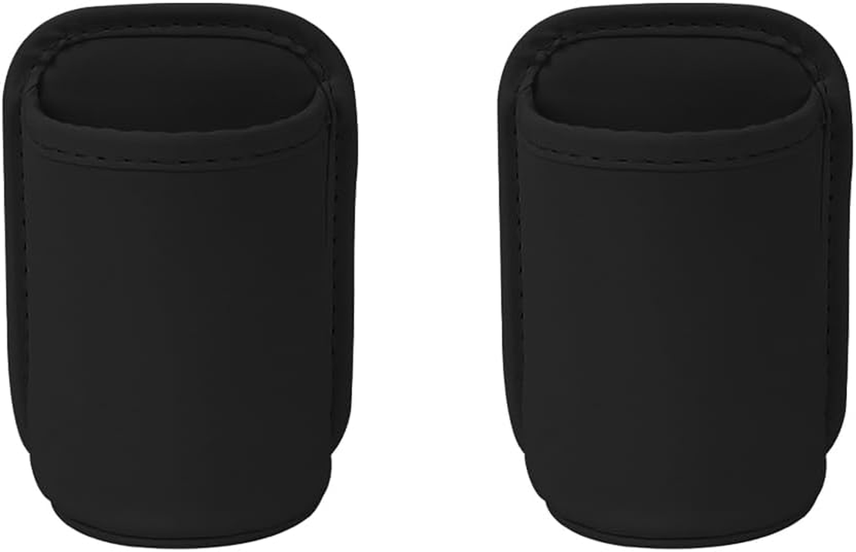 2 Pack Resistant PU Leather Car Cup Holder,Hanging Automotive Back Seat Bottle Holders, Scratch-Resistant Vehicle Door Drink Holder,Clip-On Auto Organizer Accessories for Soda Cans,Coffee (Black) image number 2