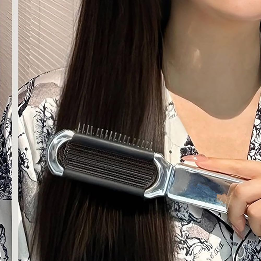 Mini Hair Brush with Mirror,Folding Travel Hair Brush Collapsible Hair Comb Portable Compact Pocket Size Anti-Static Hairbrush for Curly Thin Long Short Wet Dry Hair image number 1