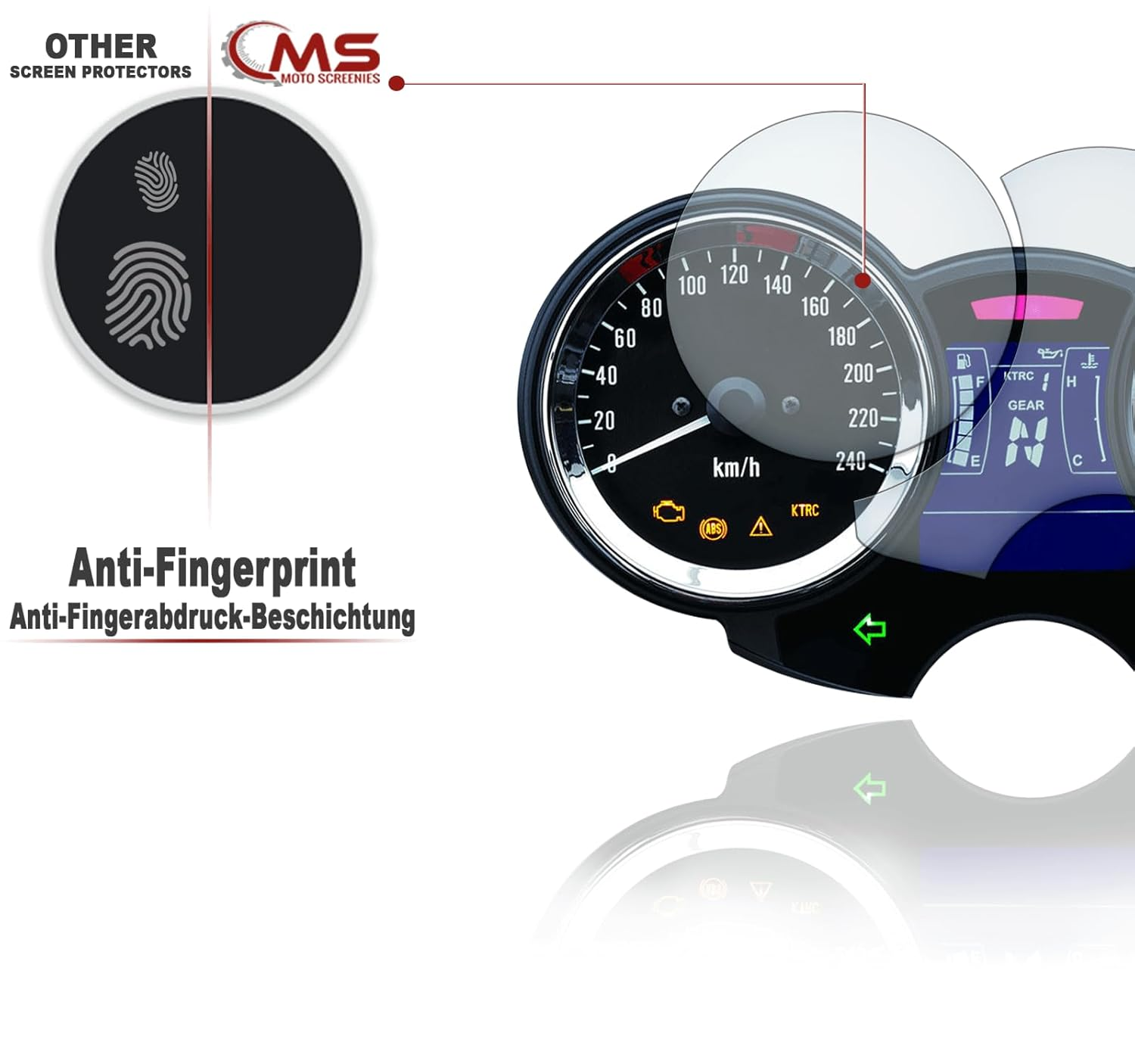 Screen Protector Speedometer Protective Film Suitable for Kawasaki Z900RS Cafe 9H Nano Glass Technology - Transparent image number 5