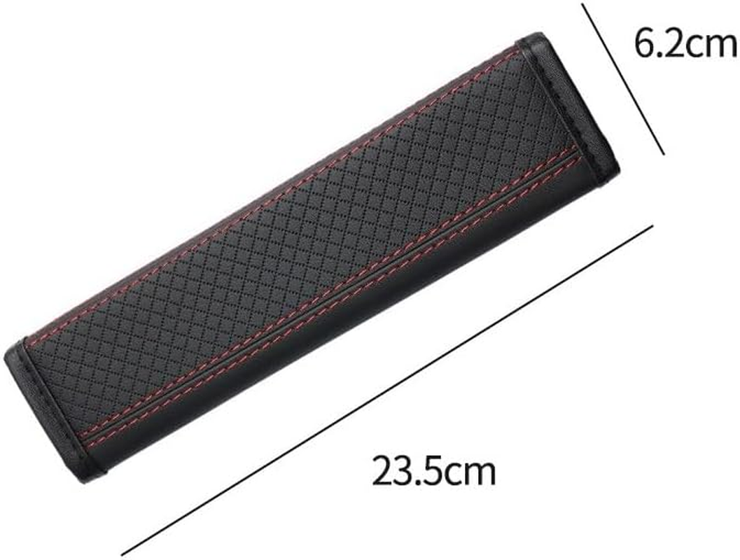 2Pcs Seat Belt Pads Leather Seat Belt Covers, Seat Belt Shoulder Pad to Protect the Shoulder and Neck, Universal Car Seat Belt Pad Cover, Apply to Automotive/Truck/Backpack Strap (Black, 6 * 23Cm) image number 3