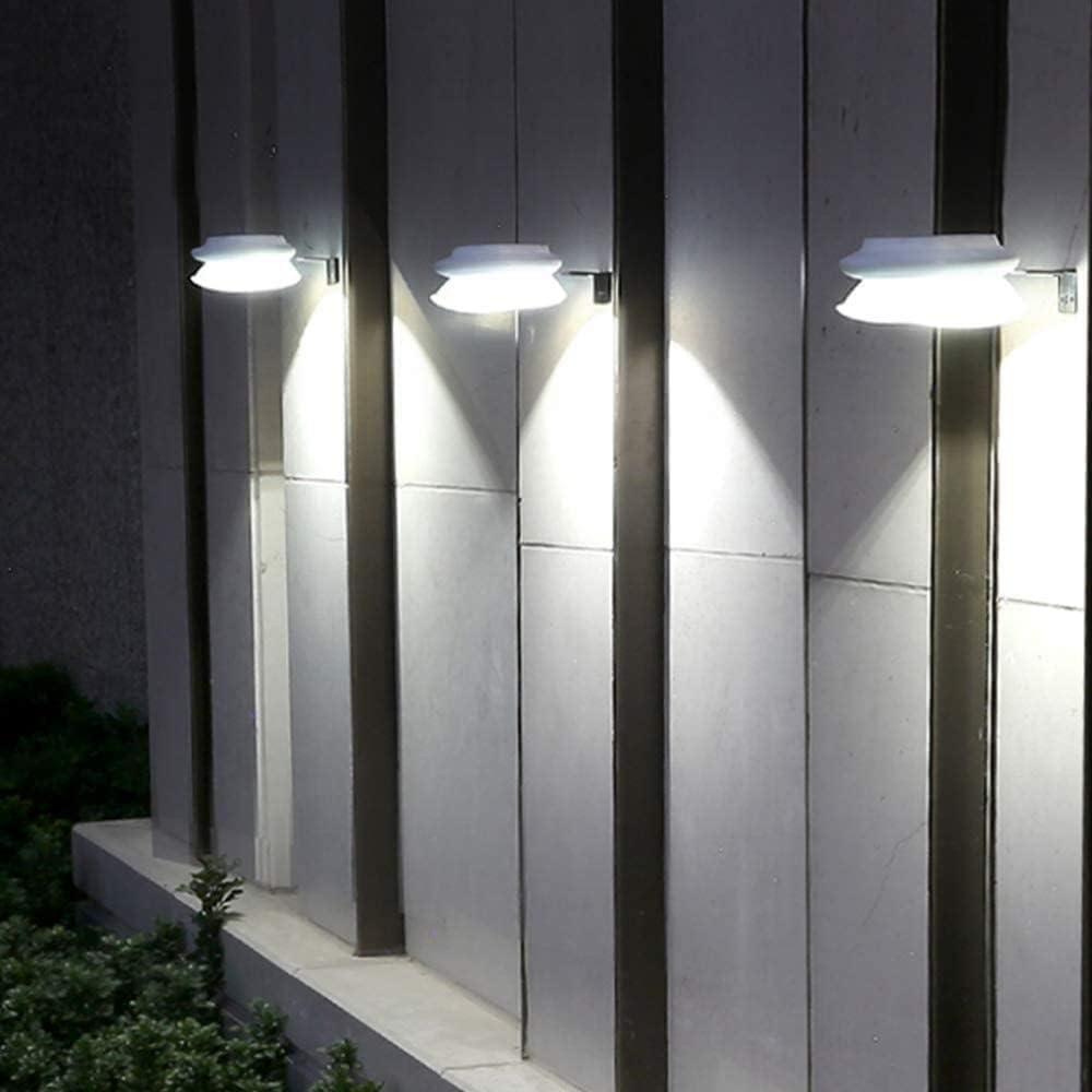 Solar Fence Gutter Lights, 9 LED Solar Powered Garden Outdoor Lights Waterproof Security Lamp for Outdoor Garden Fence Wall Lobby Pathway (White 6 Pack) image number 3