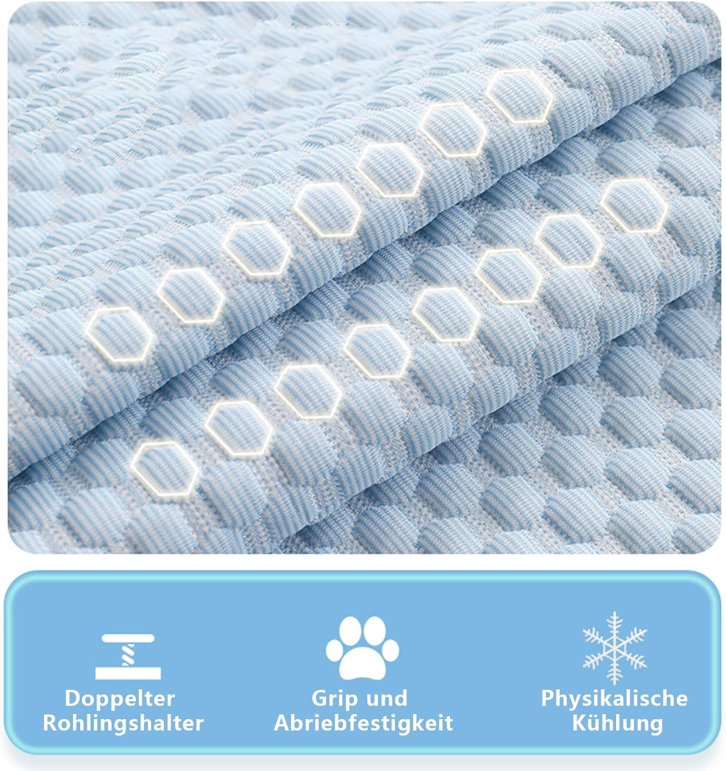 Qaziuy Cooling Mat for Dogs, Dog Cooling Mat, Self-Cooling, Non-Slip Soft Dog Cooling Mat for Summer, Cooling Mat for Dogs for Home, on the Go or in the Car (L-80 X 60 Cm) image number 5