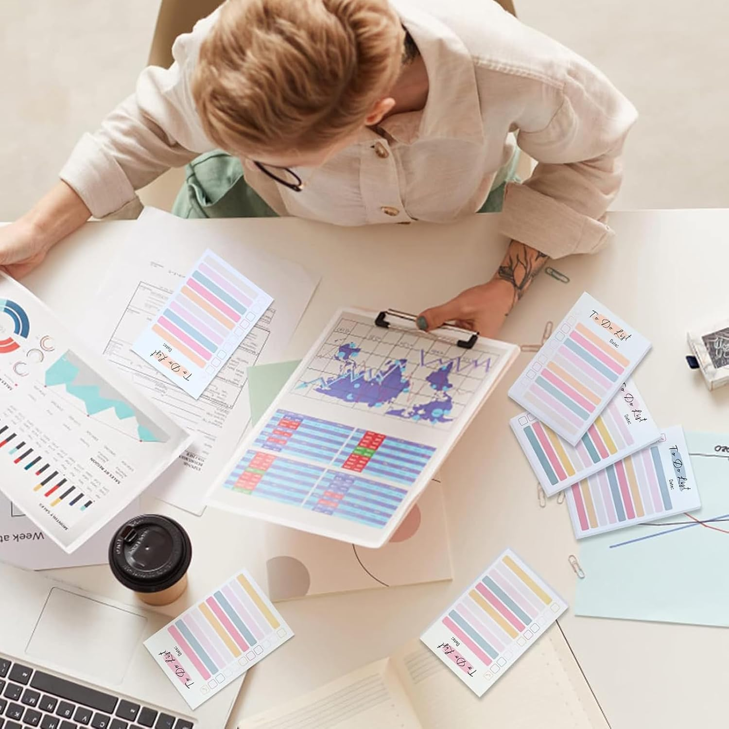 YQQZQ Do List Notepad,4 Packs 240 Sheets Colorful Design Daily Memo,Easy to Write and Read Do List Notes,Good Helper for Student Houseworker Secretary image number 1