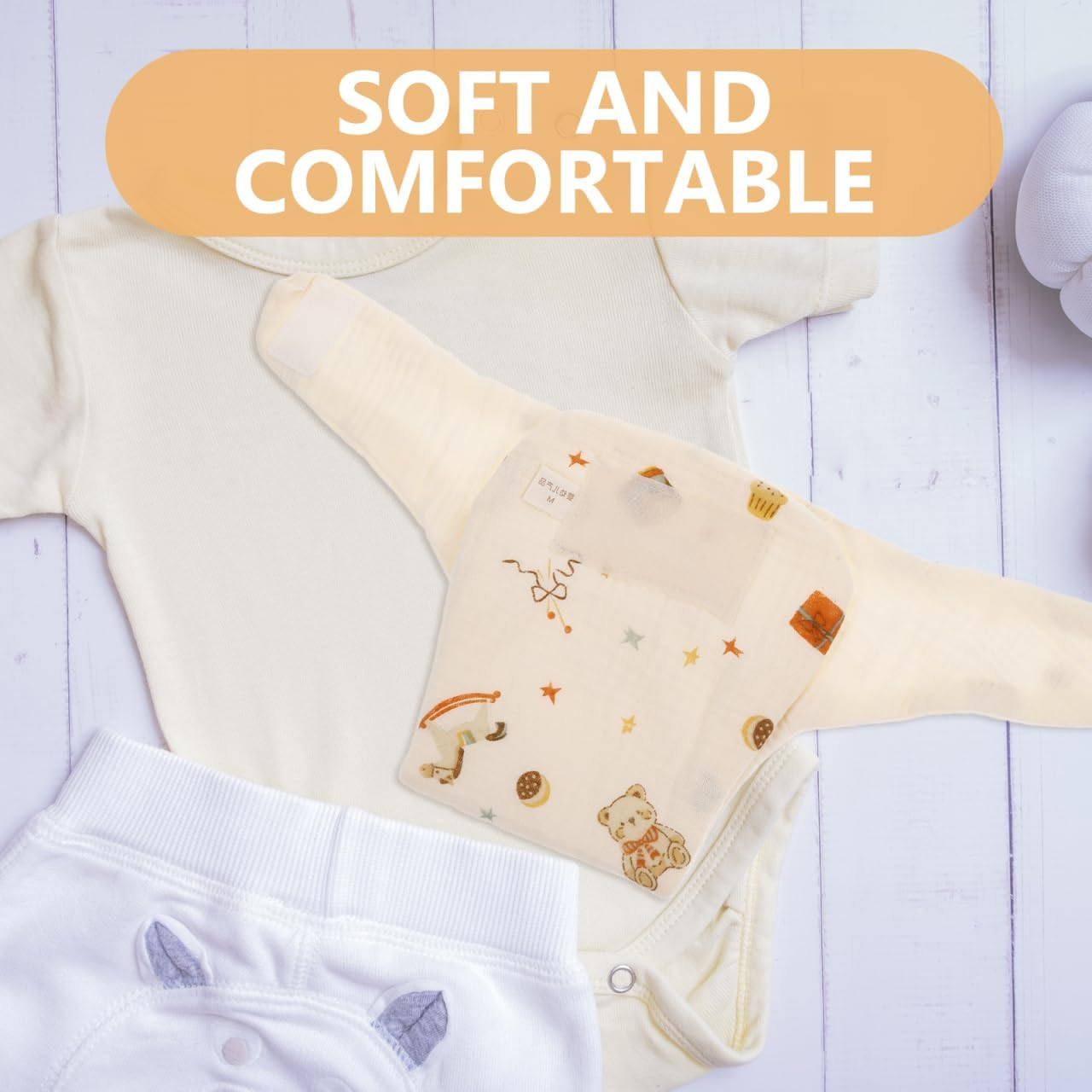 3Pcs Cotton Diapers Reusable Adjustable Washable Pants for Boy Girl Portable Cloth Diaper Breathable and Comfortable for Daily Use for Travel and Outings image number 5