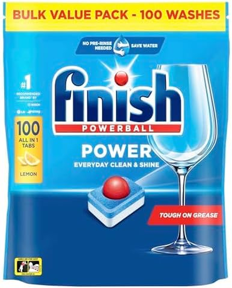 Finish All in One Power Lemon Sparkle Dishwashing Tablets (100 Tablet) image number 3