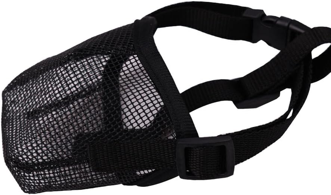 Mesh Dog Muzzles, Long Mouth, anti Bite and anti Barking, Dog Mask for Eating Outside, Breathable Mesh (Black, S) image number 4