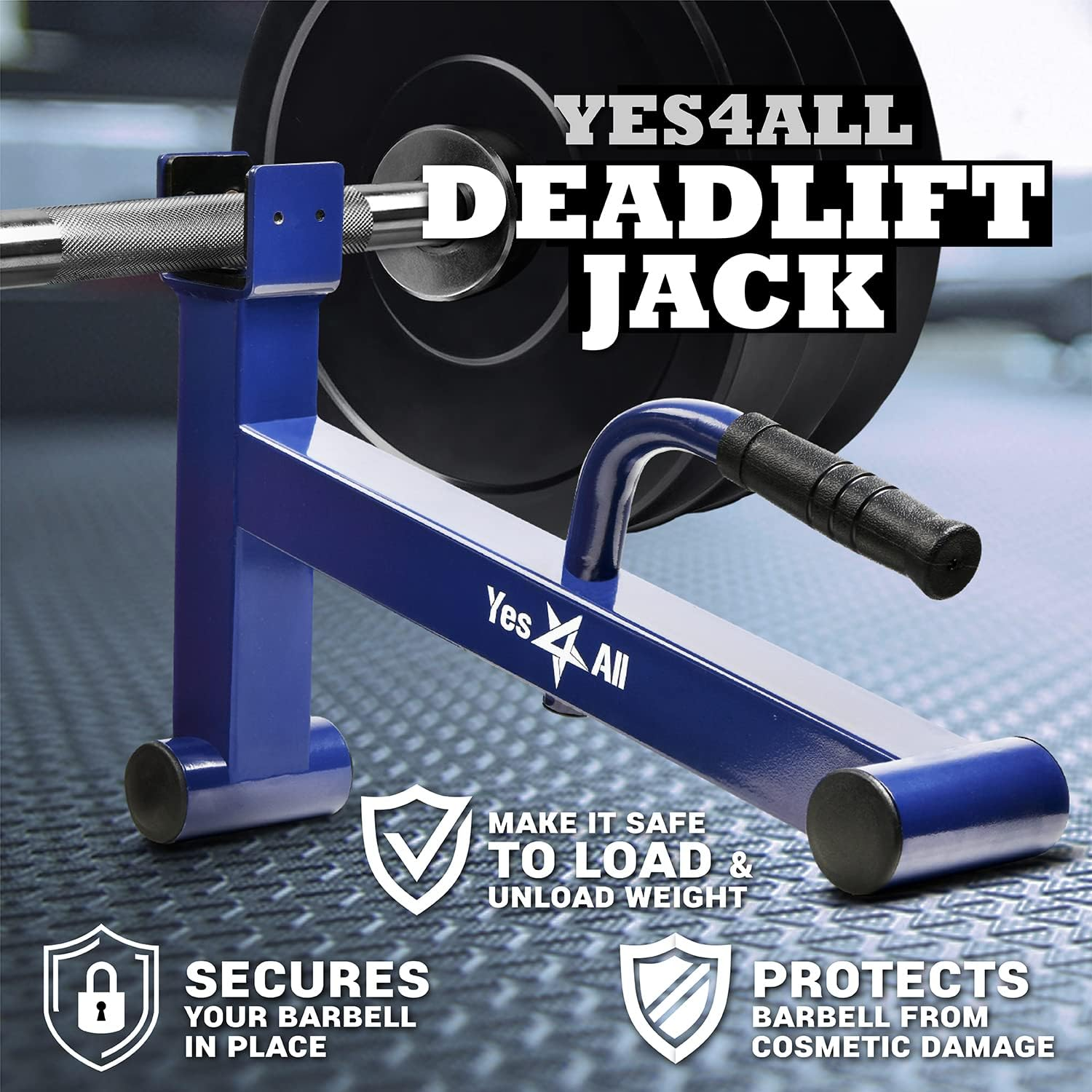 Yes4All Deadlift Jack/Barbell Stand for Weight Training, Deadlift Exercises, Powerlifting, Suitable for Loading and Unloading Heavy Barbell Plates image number 6