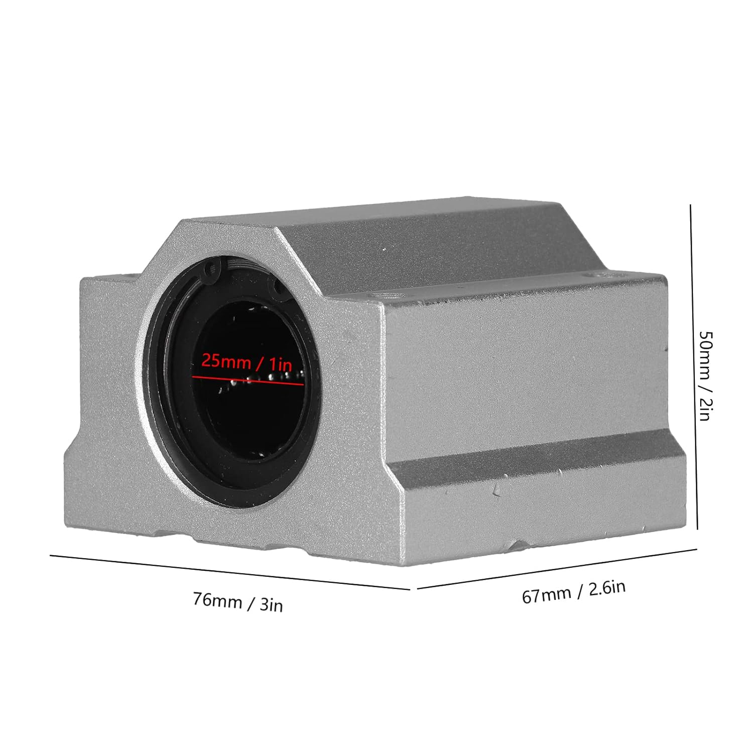 Sorandy SCS25UU Linear Bearing, 25Mm Inner Diameter Slide Block Linear Motion Ball Bearing for Machinery and Equipment image number 3