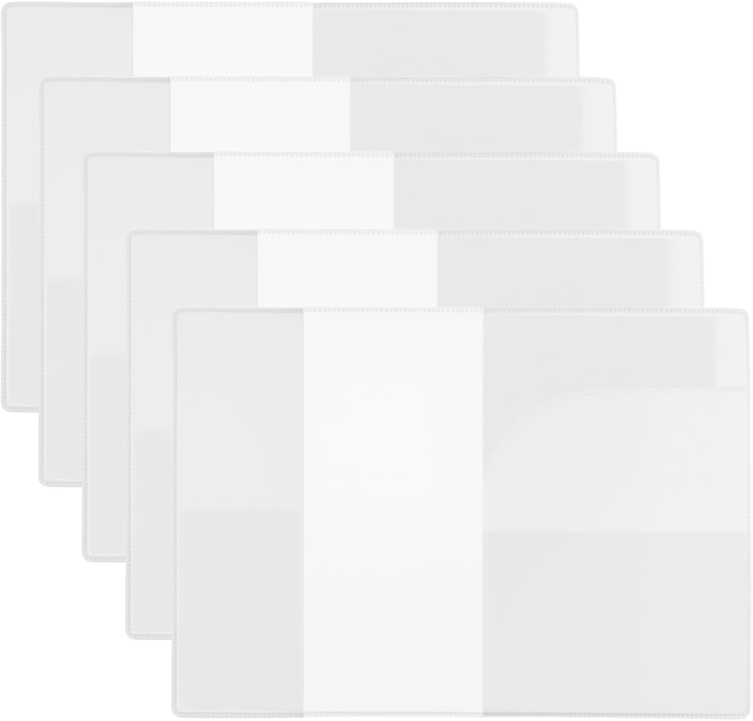 5Pcs Clear Passport Cover - Essentials Passport Holder & Travel Wallet Organizer - Waterproof Cover & ID Card Sleeve for Men, Women & Family - Travel Accessories - Airplane Journeys image number 5