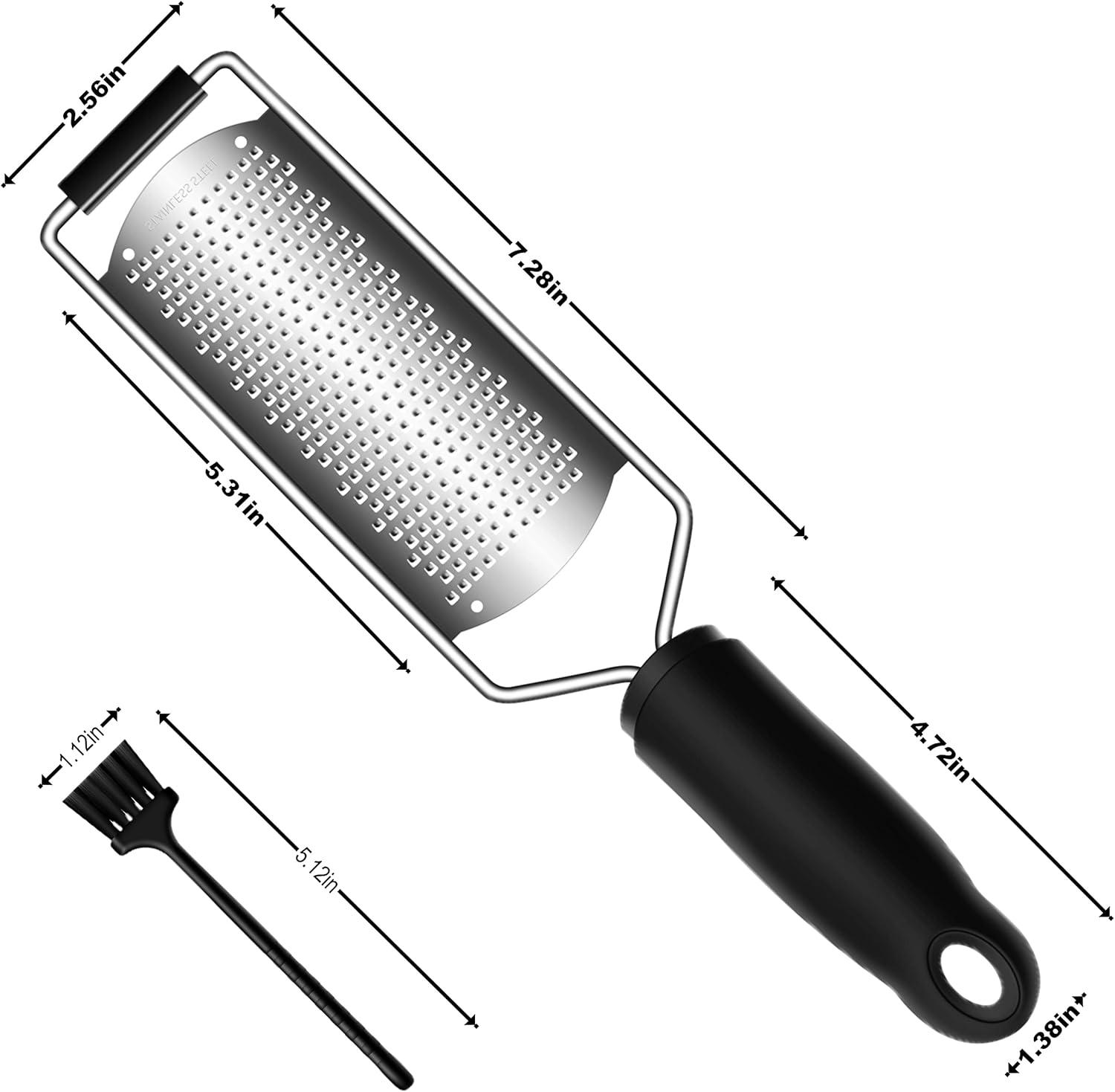 Cheese Zester Grater Handheld with Handle-Lemon Citrus Zester Tool Graters for Kitchen Stainless Steel Salad Spinner Cake Decorating Supplies, Perfect Kitchen Gadgets Zucchini Nutmeg Ginger Peeler image number 3