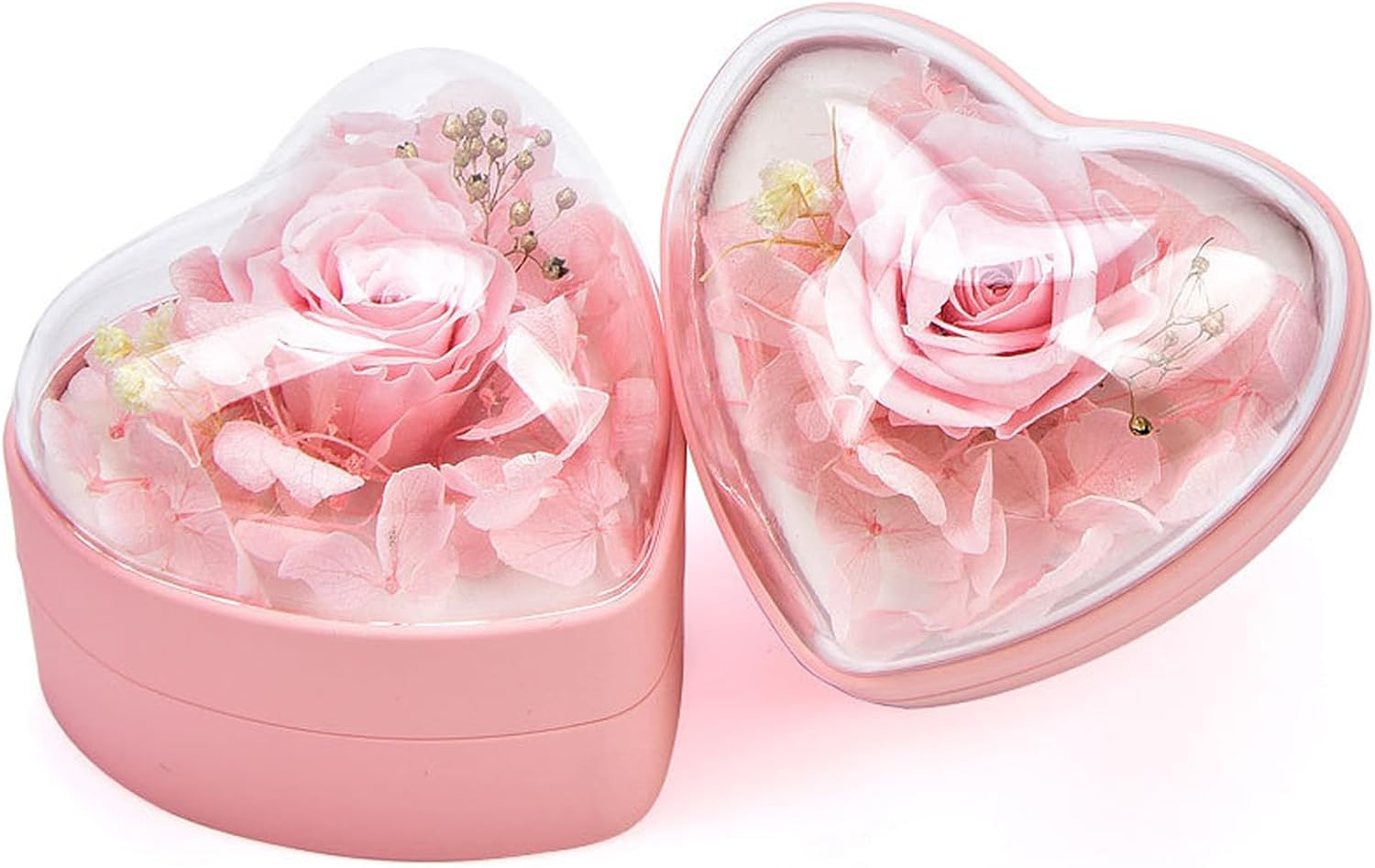 Lopsity Ring Box Pendant Box Heart Shape Jewelry Box Rose Flower Engagement Ring Box for Wedding/Engagement/Proposal/Birthday/Anniversary (Pink-Heart Pendant) image number 1