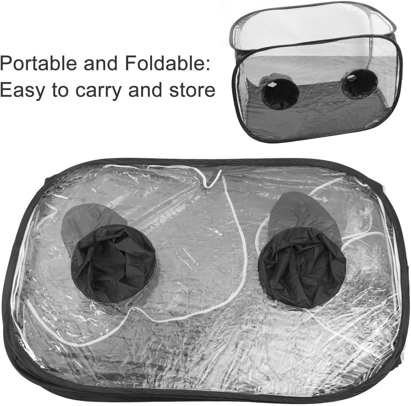Portable PVC Mushroom Growing Still Air Box with 2 Air Vents, Zipper Design for Fresh Air Exchange image number 6