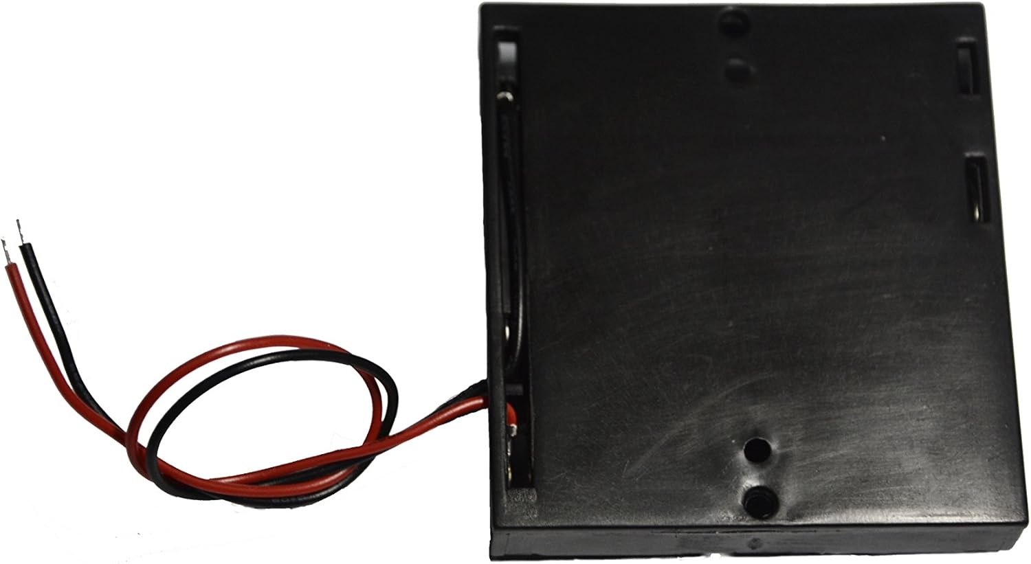 6 Pcs 4 X 1.5V (6V) AA Battery Spring Clip Black Plastic 4 X 1.5V (6V) Battery Case Holder Box Black Red Wire Leads image number 3