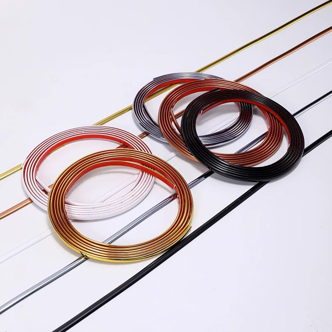 White Self Adhesive 3D Wall Edging Strip Peel and Stick Trim Seam Wall Sticker Decor Tape Decorative for Ceiling/Corner/Mirror/Furniture/Door/Wardrobe/Home and Auto Decor (0.8CM*5M/0.31IN*16.4FT) image number 5