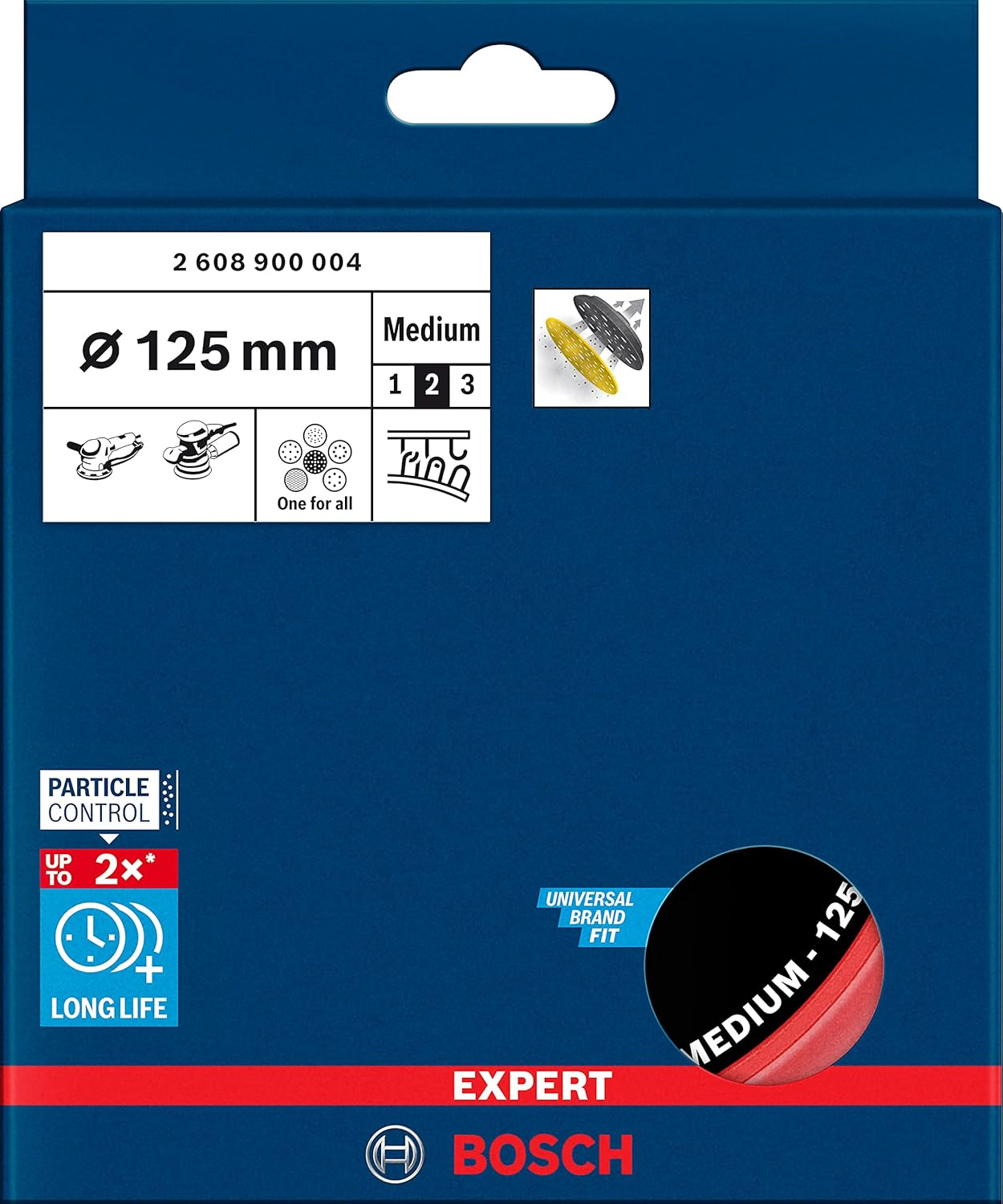 Bosch Accessories Professional 1X Expert Multihole Backing Pads Universal (Medium, &Oslash; 125 Mm, Accessories Random Orbital Sander) image number 3