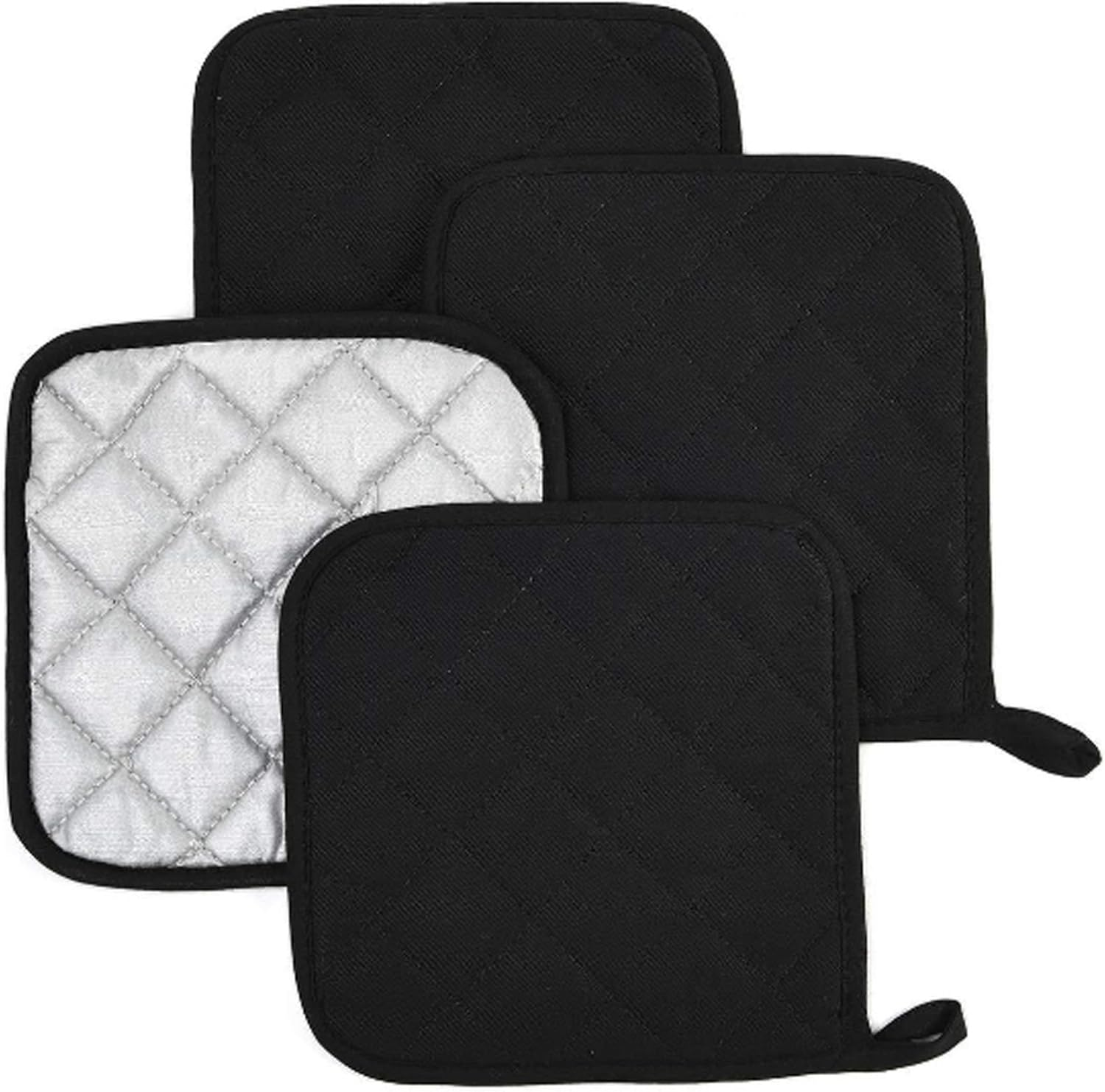 Pot Holders for Kitchen Clearance,Heat Resistant Potholder, Hot Pads, Oven Potholders Bulk, Cloth Pot Holders for Cooking and Baking 4 Pack Green