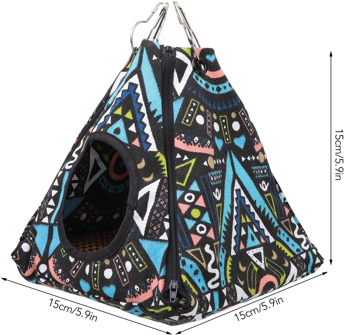 Small Animal Hammock, Soft Hamster Hammock Tent Unfolds as Hammock Canvas, Durable Double Sided Mat with Zipper for Ferret Rat for Hamsters for All 15 * 15 * 15Cm image number 5