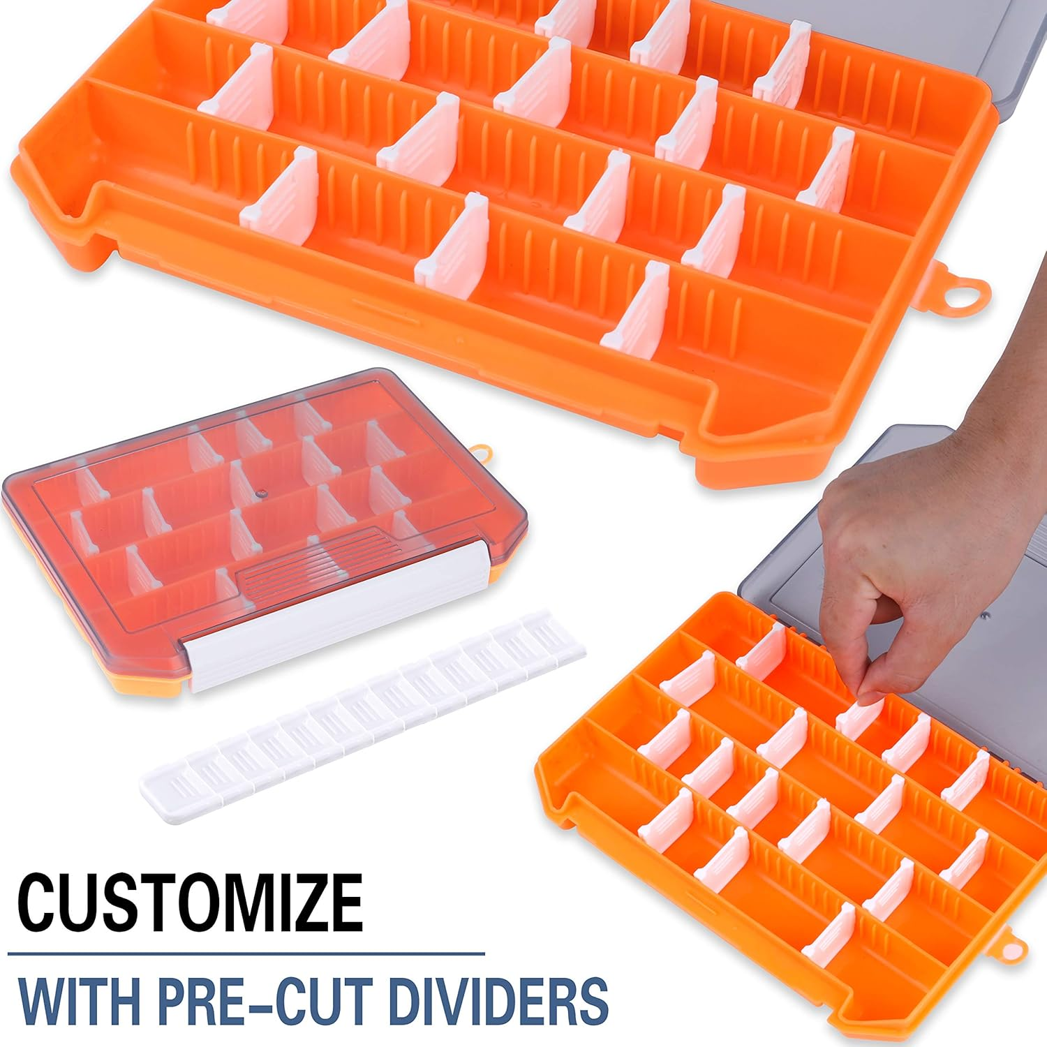 PLUSINNO 156Pcs Fishing Accessories Kit, Including Jig Hooks, Bullet Bass Casting Sinker Weights, Different Fishing Swivels Snaps, Sinker Slides, Fishing Line Beads, Fishing Set with Tackle Box image number 5