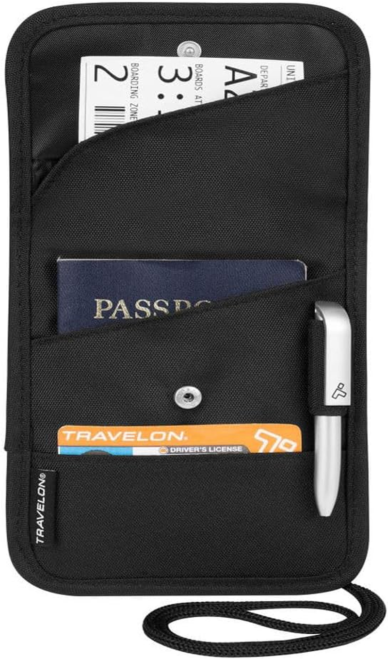 Travelon Folding Id and Boarding Pass Holder, Black, 5 X 9 X .25, Folding Id and Boarding Pass Holder image number 3