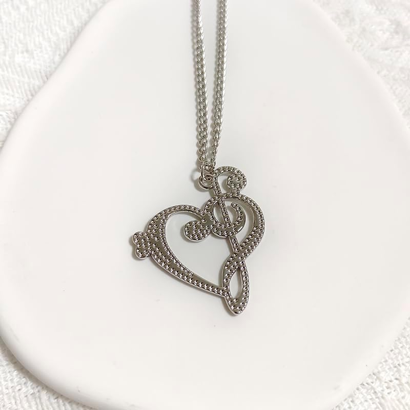 Music Note Gifts Necklace for Women Girls Musical Necklaces for Women Music Gifts for Daughter Christmas Birthday Gifts for Music Lovers Best Friend Silver Music Necklace image number 1