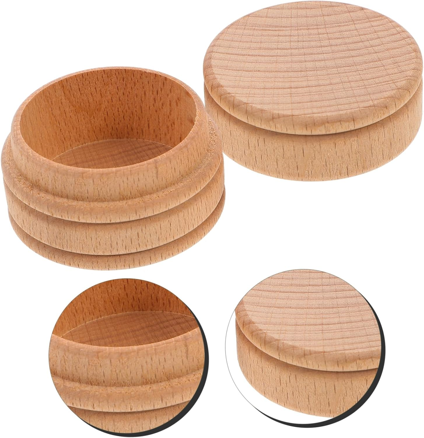 SOLUSTRE 2Pcs Tooth Collection Box Wooden Keepsake Organizer for First Lost Tooth for Newborn Memories Diameter Height image number 5