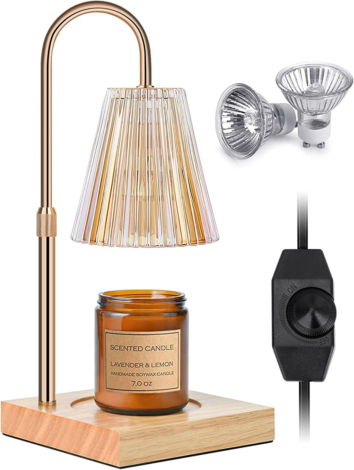 Mothers Day Gift Ideas, Kinsdan Candle Warmer Lamp,Dimmable Candle Lamp for Scented Jar & Votive Candles,Height Adjustable Electric Candle Warmer with 2 Bulbs, for Home Decor Housewarming Yoga Zen image number 6