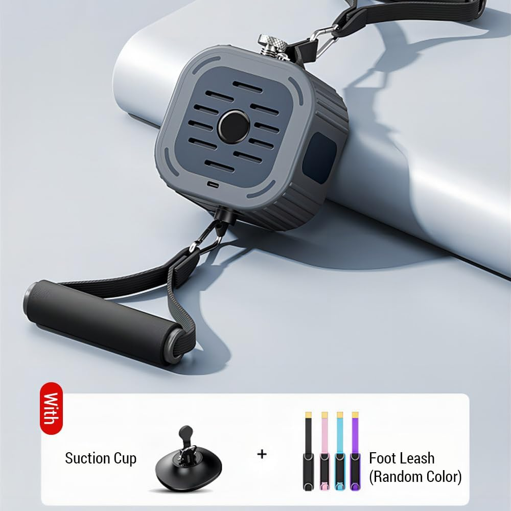 Oimzzr Adjustable Resistance Band Fitness Pump Exercise Equipment Cable Machine for Arms Legs Chest, Black Grey image number 6