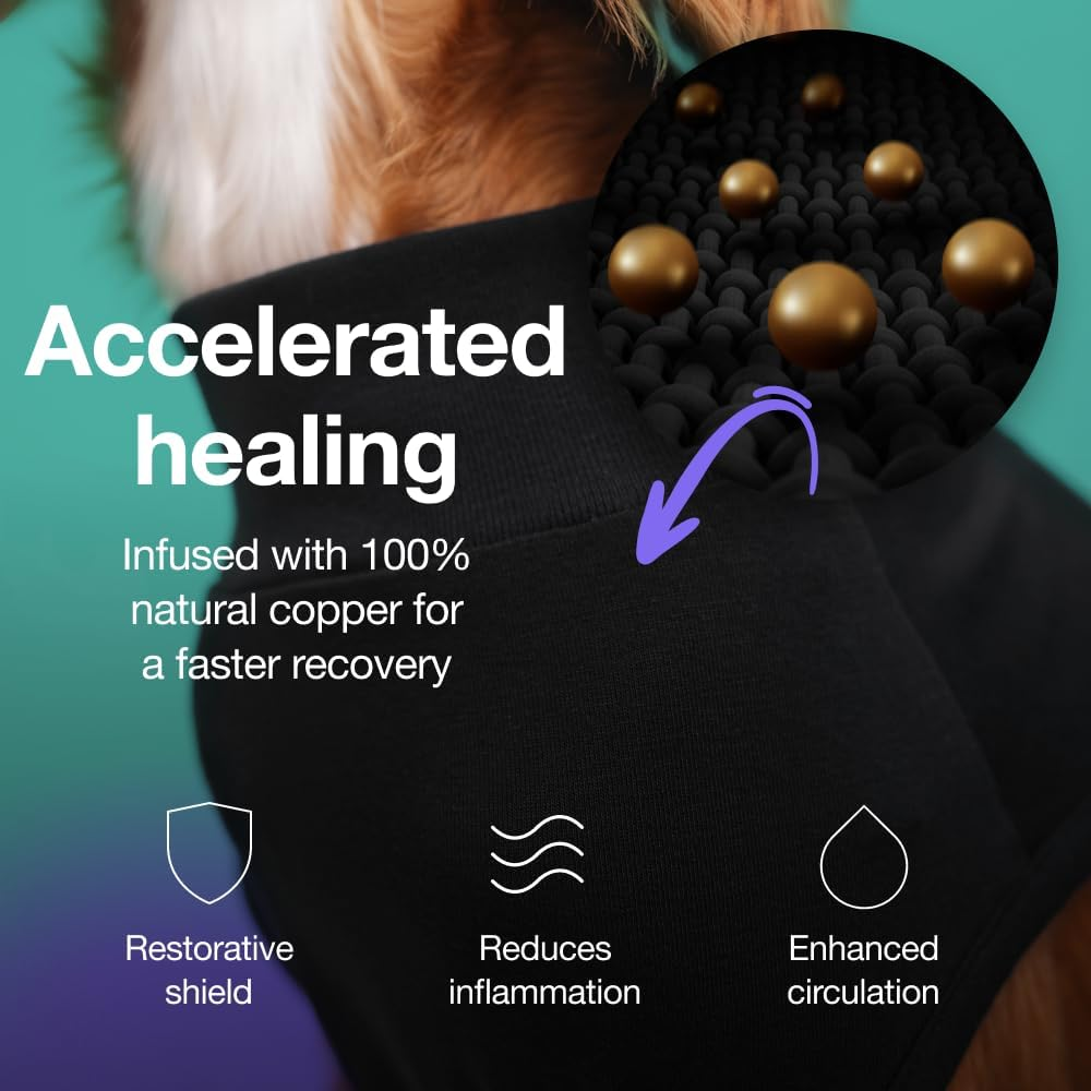 Pupshield - Dog Surgery Recovery Suit for All Dog Sizes - Easy Use anti Lick - Spay & Neuter Recovery Suit, Surgical Onesie for Dogs - Dog Cone Alternative (Black, Medium (Weight:35-60 LBS)) image number 4