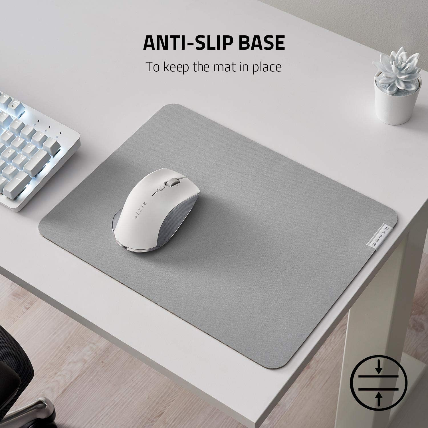 Razer Pro Glide Soft Mouse Mat: Thick, High-Density Rubber Foam - Textured Micro-Weave Cloth Surface - Anti-Slip Base - Medium Size image number 3