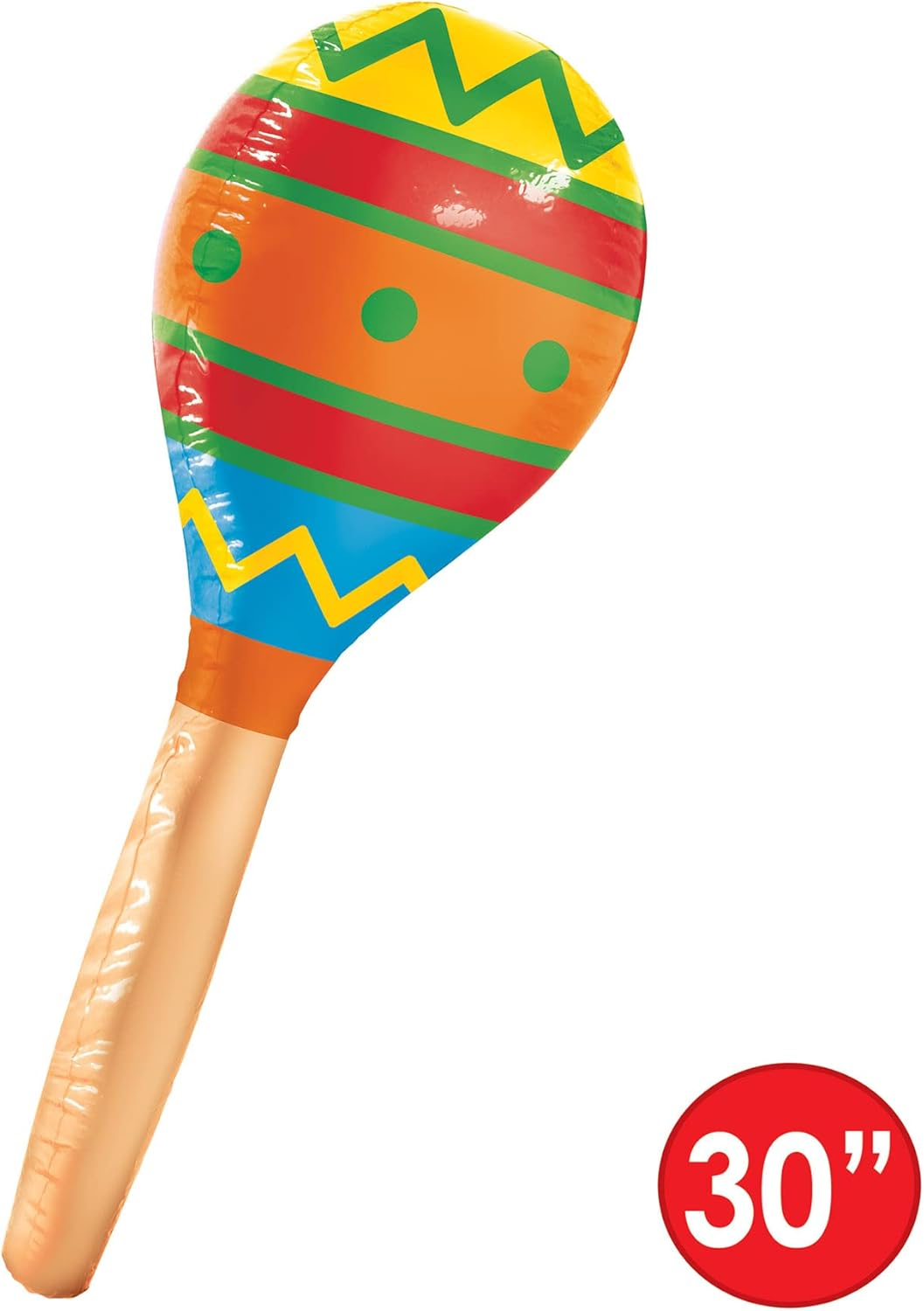 Beistle 2 Piece Inflatable Maracas for Fiesta Parties, Cinco De Mayo and Mexican Theme Decorations, 30", Multicolor image number 2