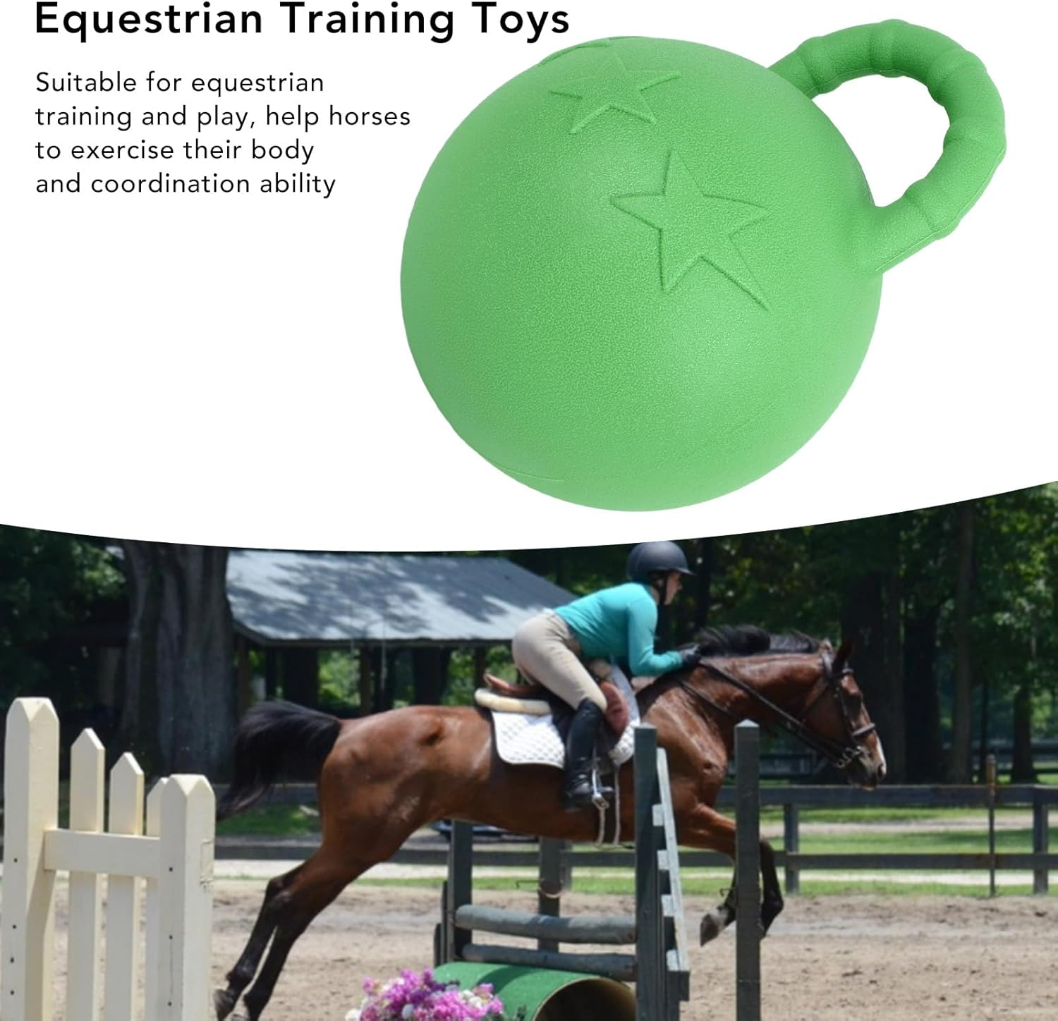 Herding Ball for Horse, Rubber anti Burst Horse Ball Toy with Fruit Flavor Interactive Horse Play Ball Slow Bounce Bouncy Ball for Equestrian Training Game, Horse Soccer Ball image number 2